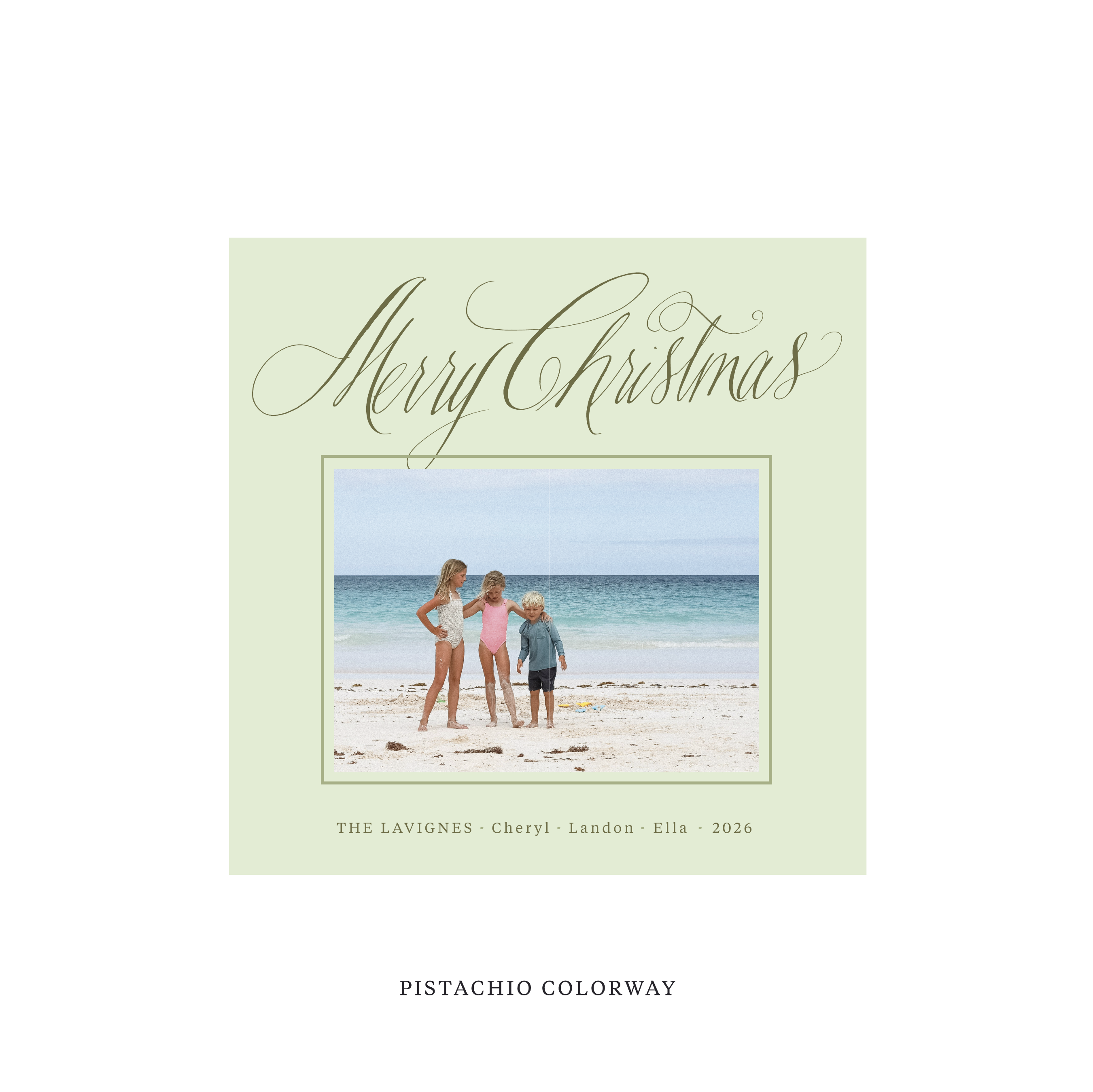 Lavigne Classic Flat Print Holiday Card, Square