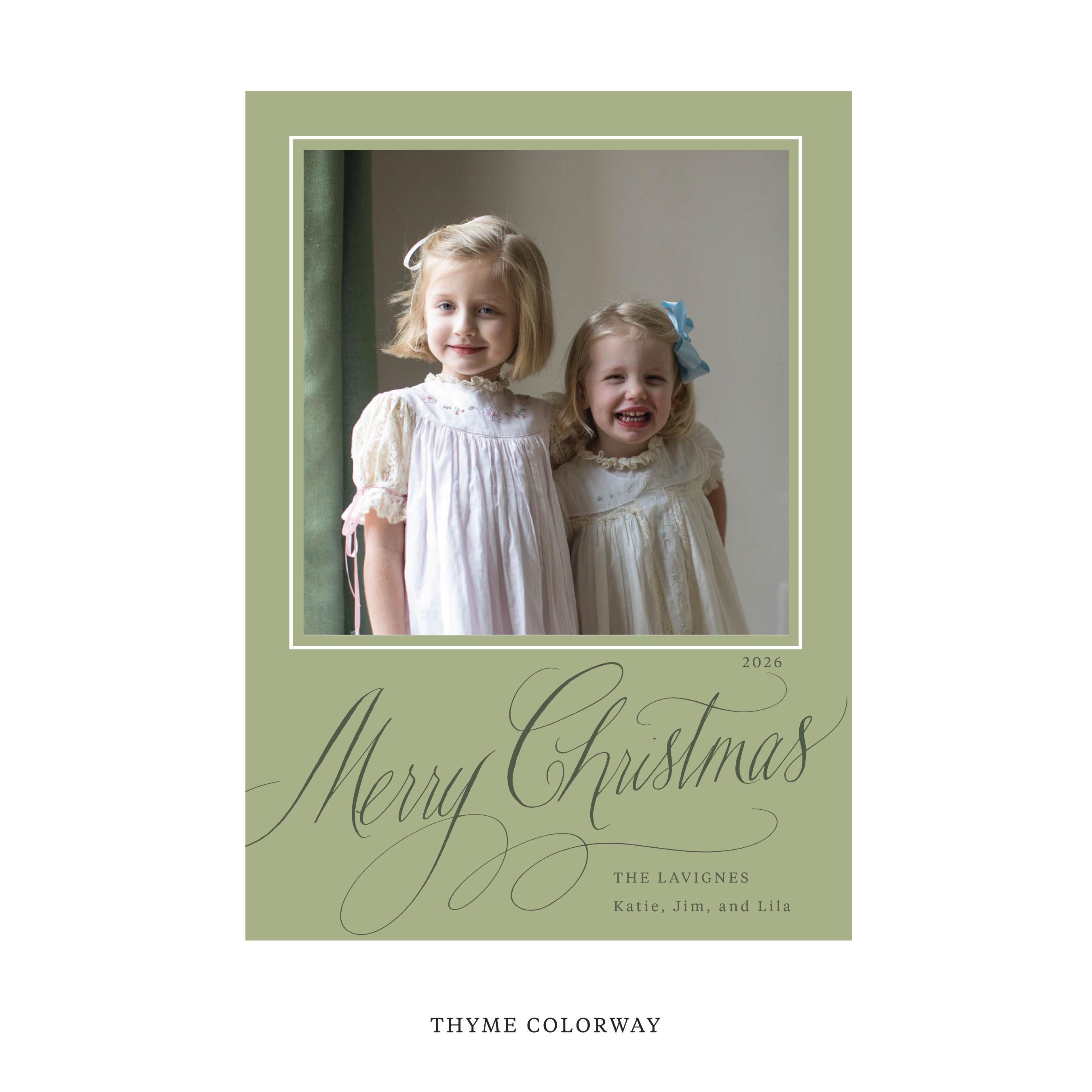 Lavigne Classic Flat Print Holiday Card, Large
