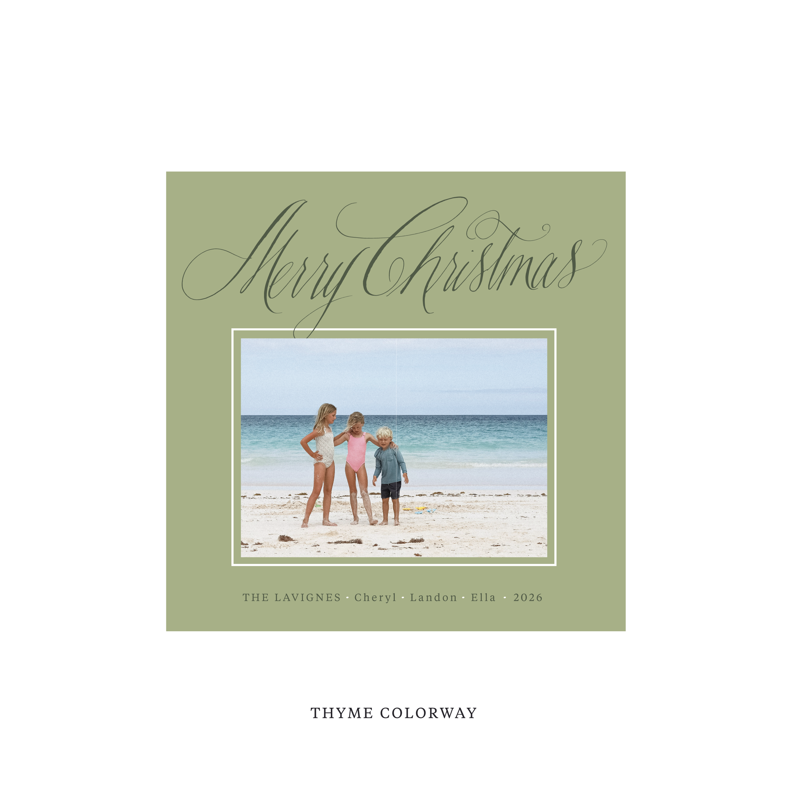 Lavigne Classic Flat Print Holiday Card, Square