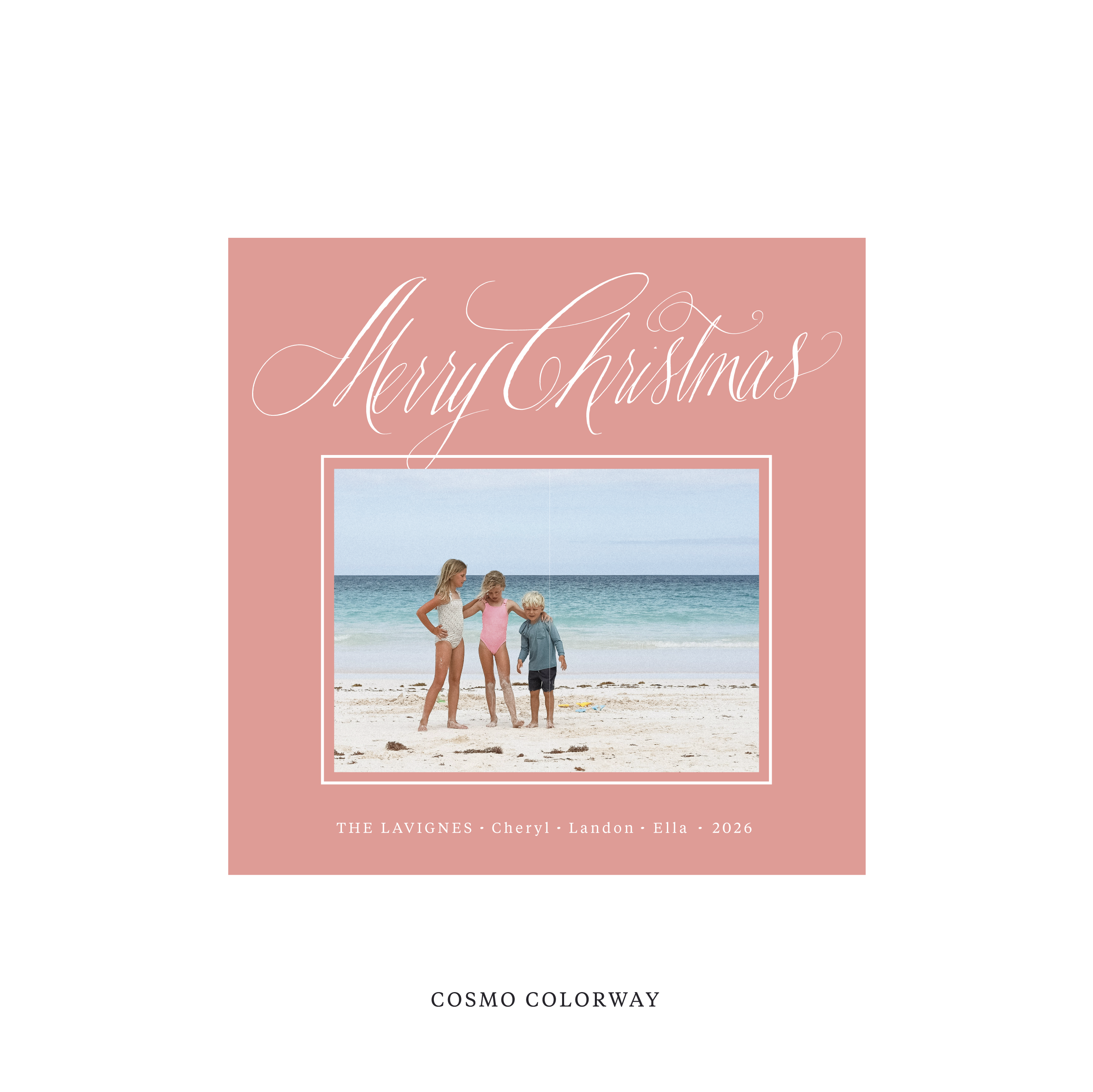 Lavigne Classic Flat Print Holiday Card, Square