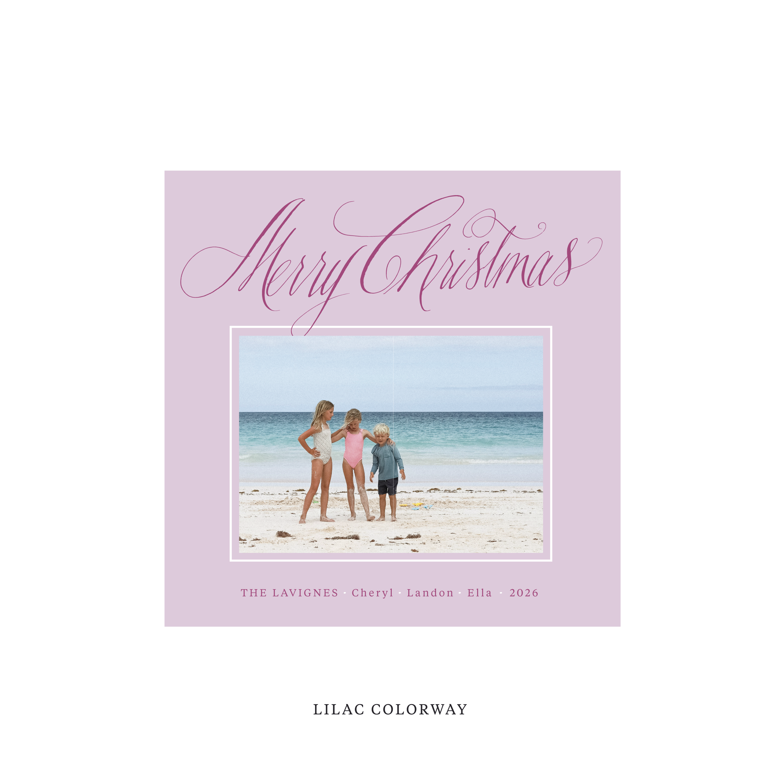 Lavigne Classic Flat Print Holiday Card, Square