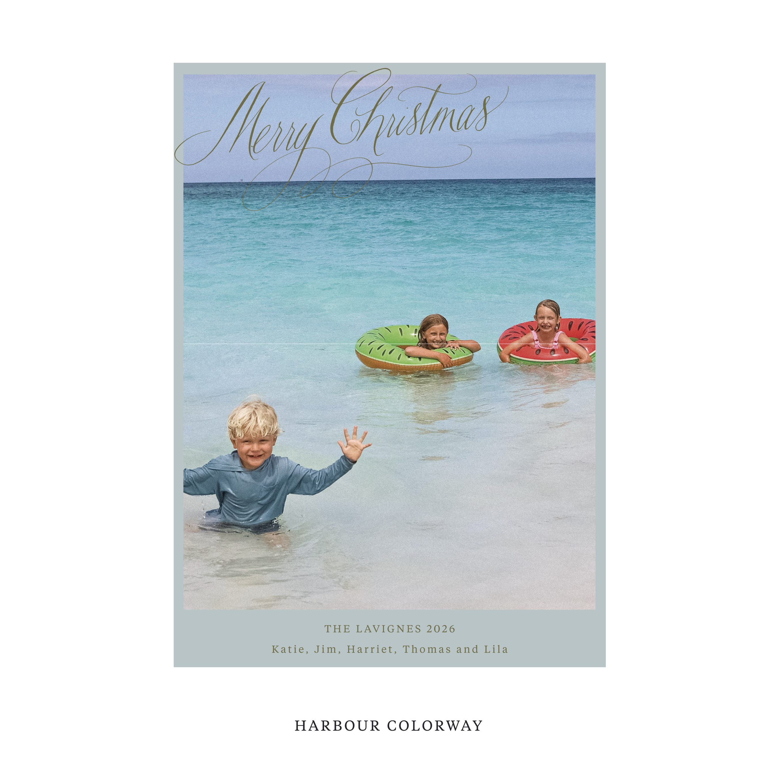 Celebrate the season with the Lavigne "Merry Christmas" Holiday Card by Stovall Collection. Featuring original hand-lettered artwork, this luxury personalized photo mount holiday card is available in 22 thoughtfully curated flat printing colorways.