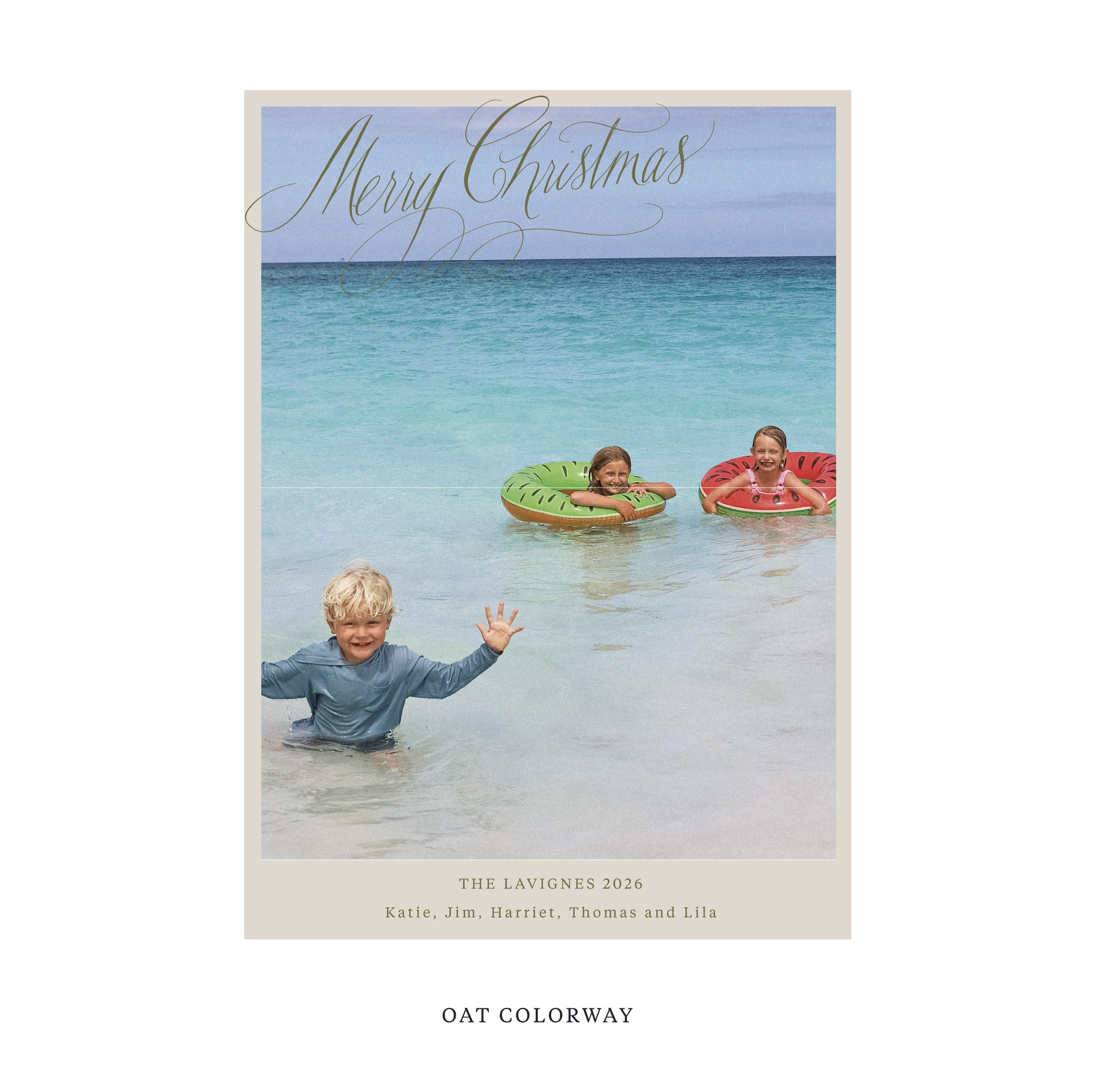 Celebrate the season with the Lavigne "Merry Christmas" Holiday Card by Stovall Collection. Featuring original hand-lettered artwork, this luxury personalized photo mount holiday card is available in 22 thoughtfully curated flat printing colorways.