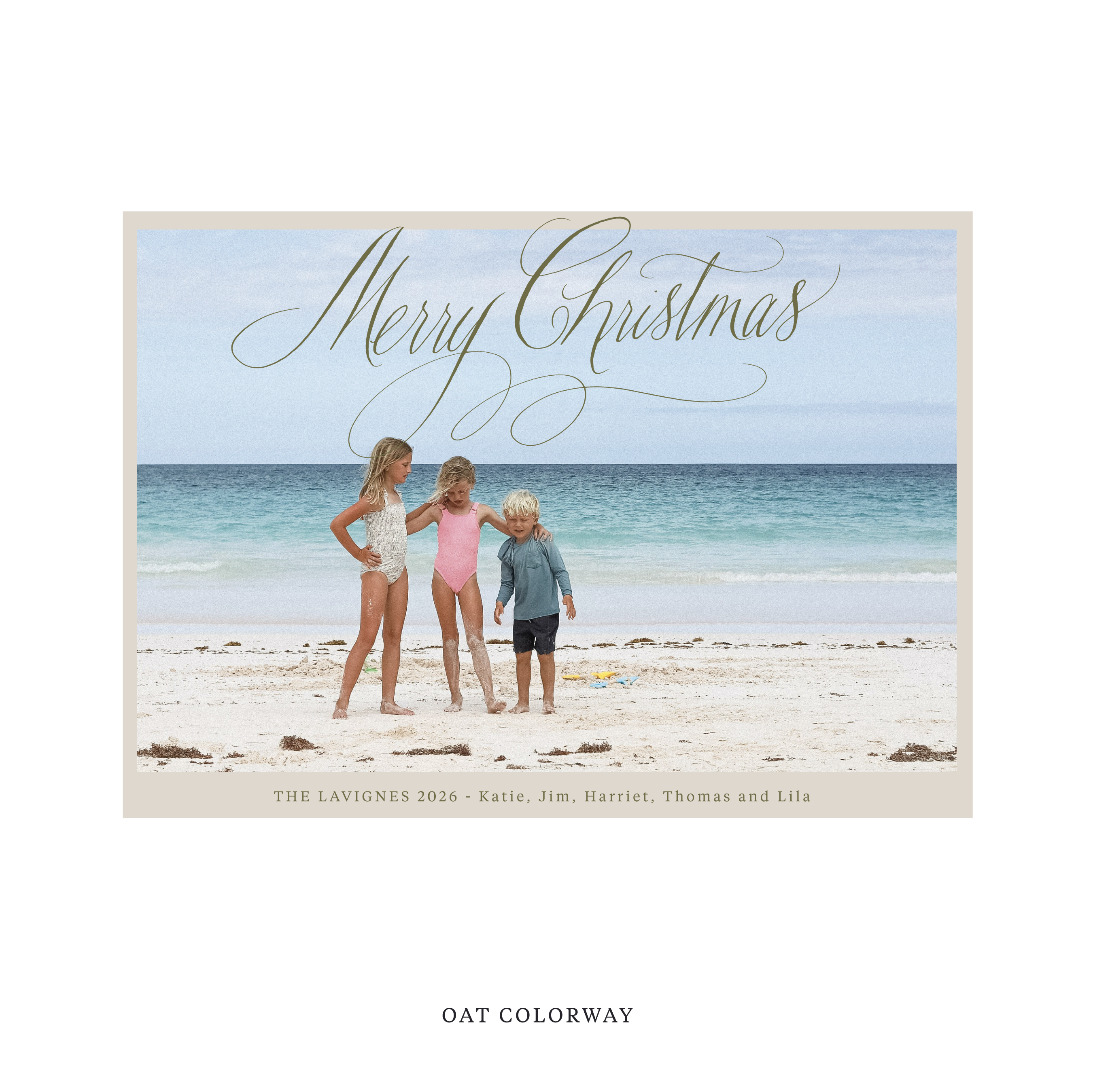 Celebrate the season with the Lavigne "Merry Christmas" Holiday Card by Stovall Collection. Featuring original hand-lettered artwork, this luxury personalized photo mount holiday card is available in 22 thoughtfully curated flat printing colorways.