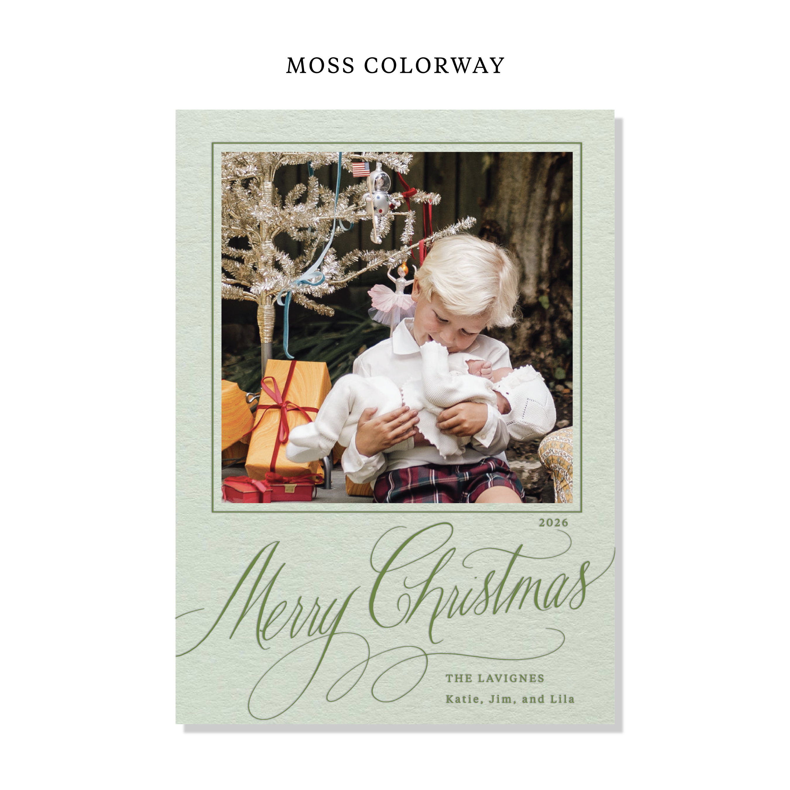 Lavigne Letterpress Holiday Card, Large (Colored Paper)