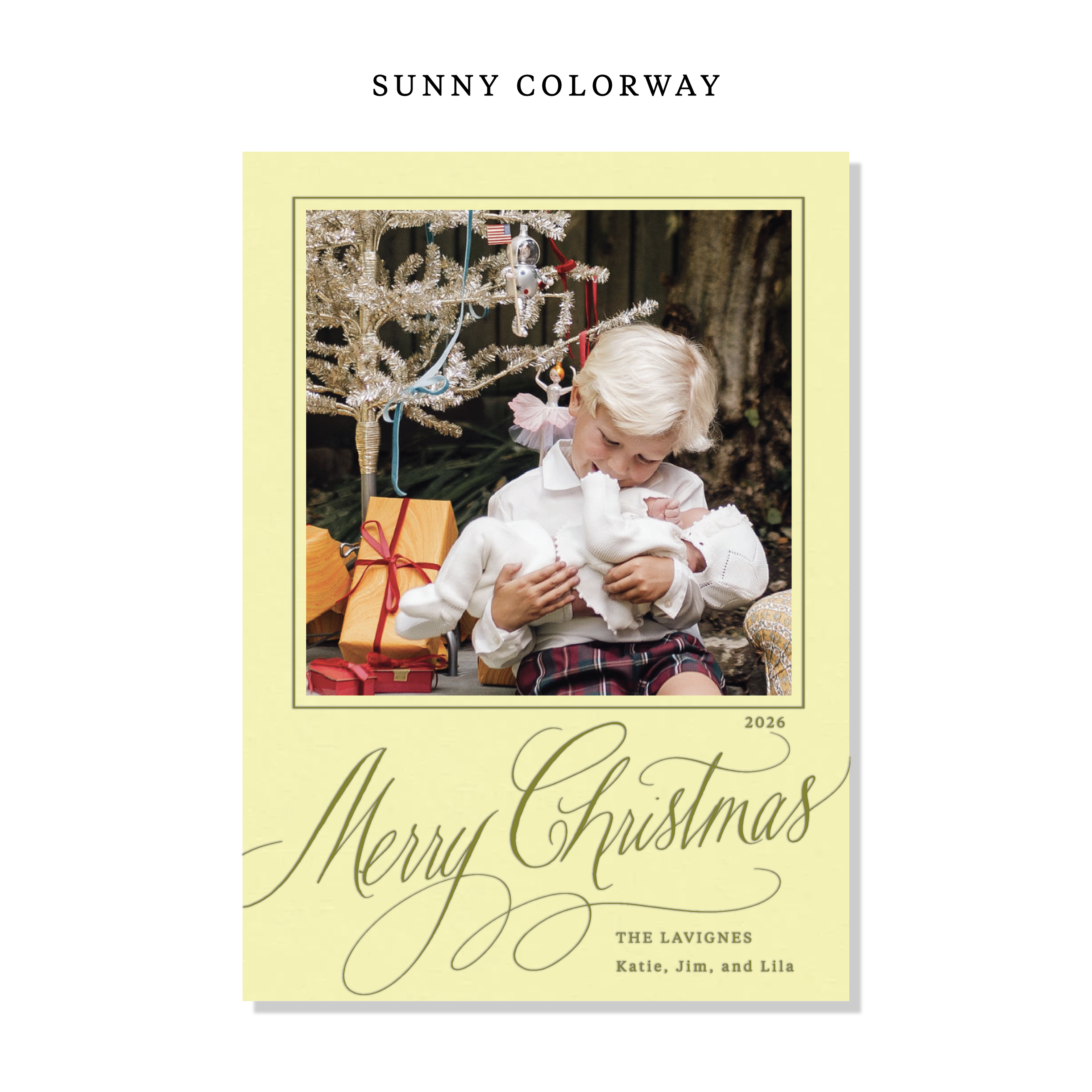 Lavigne Letterpress Holiday Card, Large (Colored Paper)