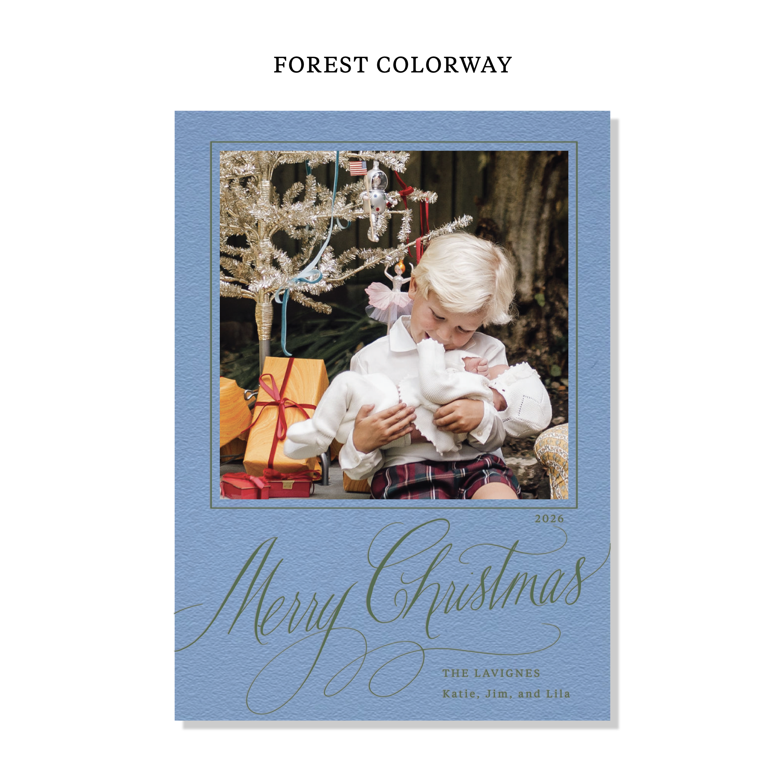 Lavigne Letterpress Holiday Card, Large (Colored Paper)