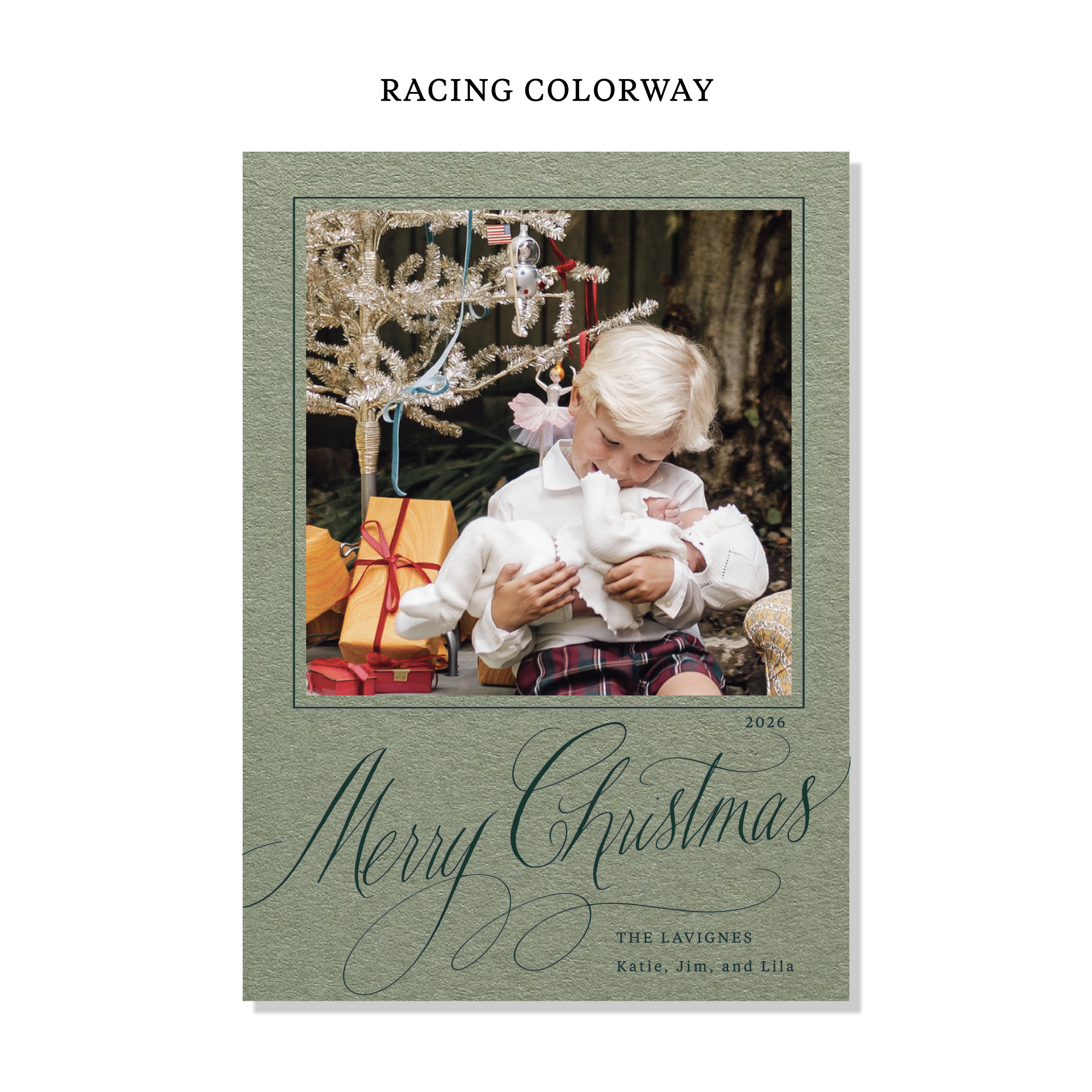 Lavigne Letterpress Holiday Card, Large (Colored Paper)