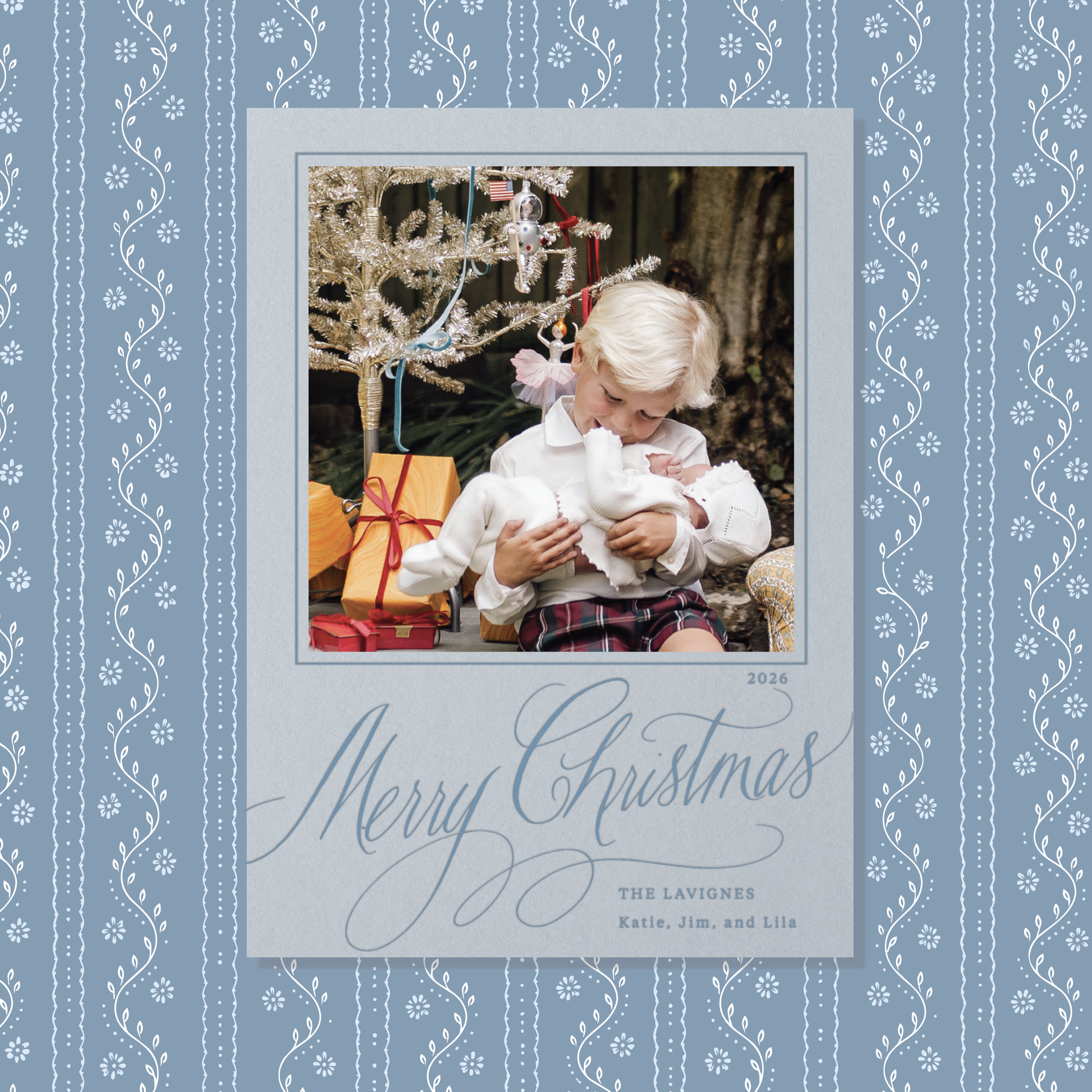 Lavigne Letterpress Holiday Card, Large (Colored Paper)