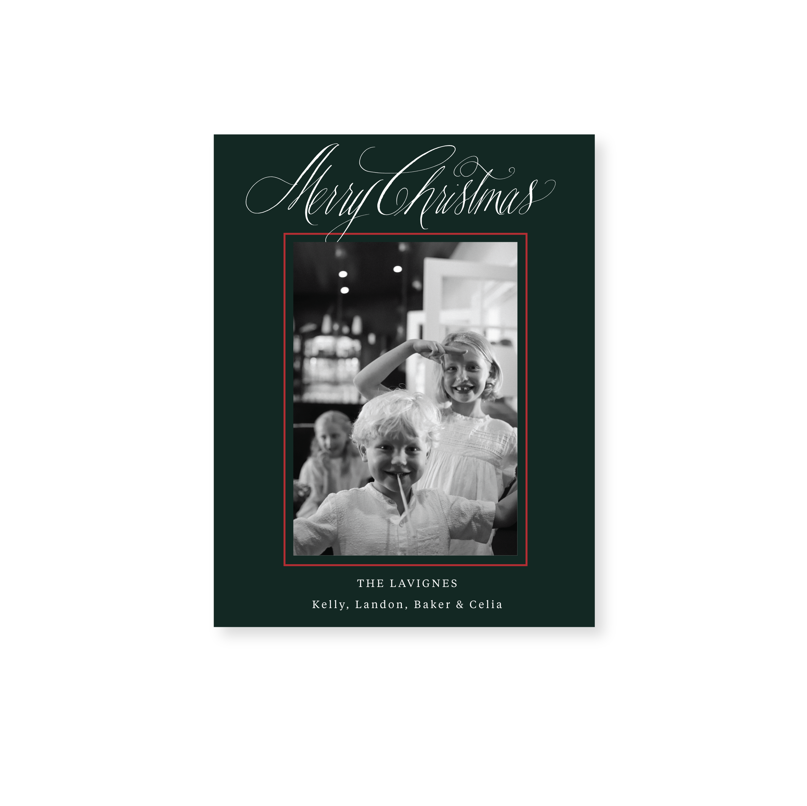Lavigne Classic Flat Print Holiday Card, Small