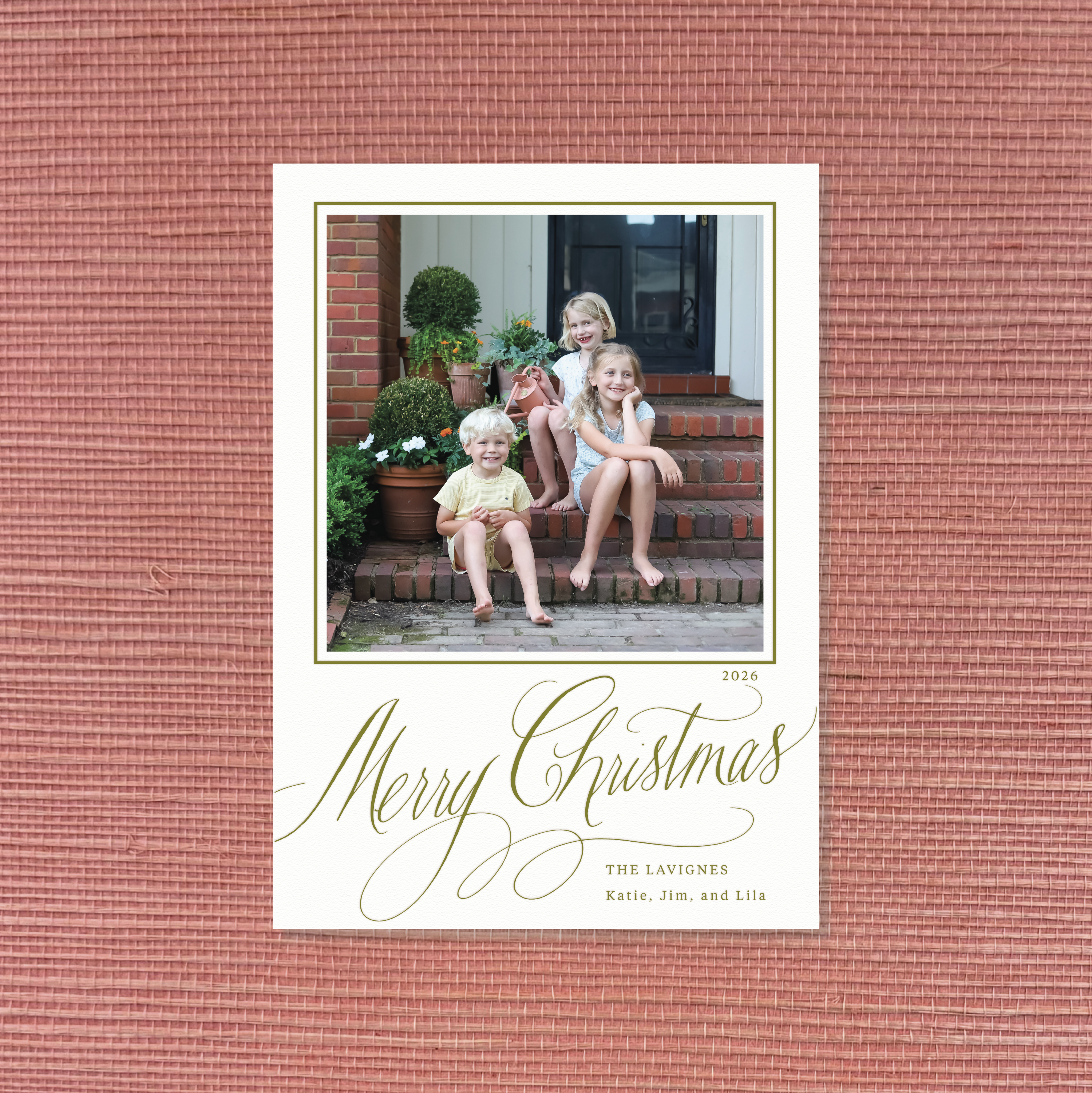 Lavigne Letterpress Holiday Card, Large (White Paper)