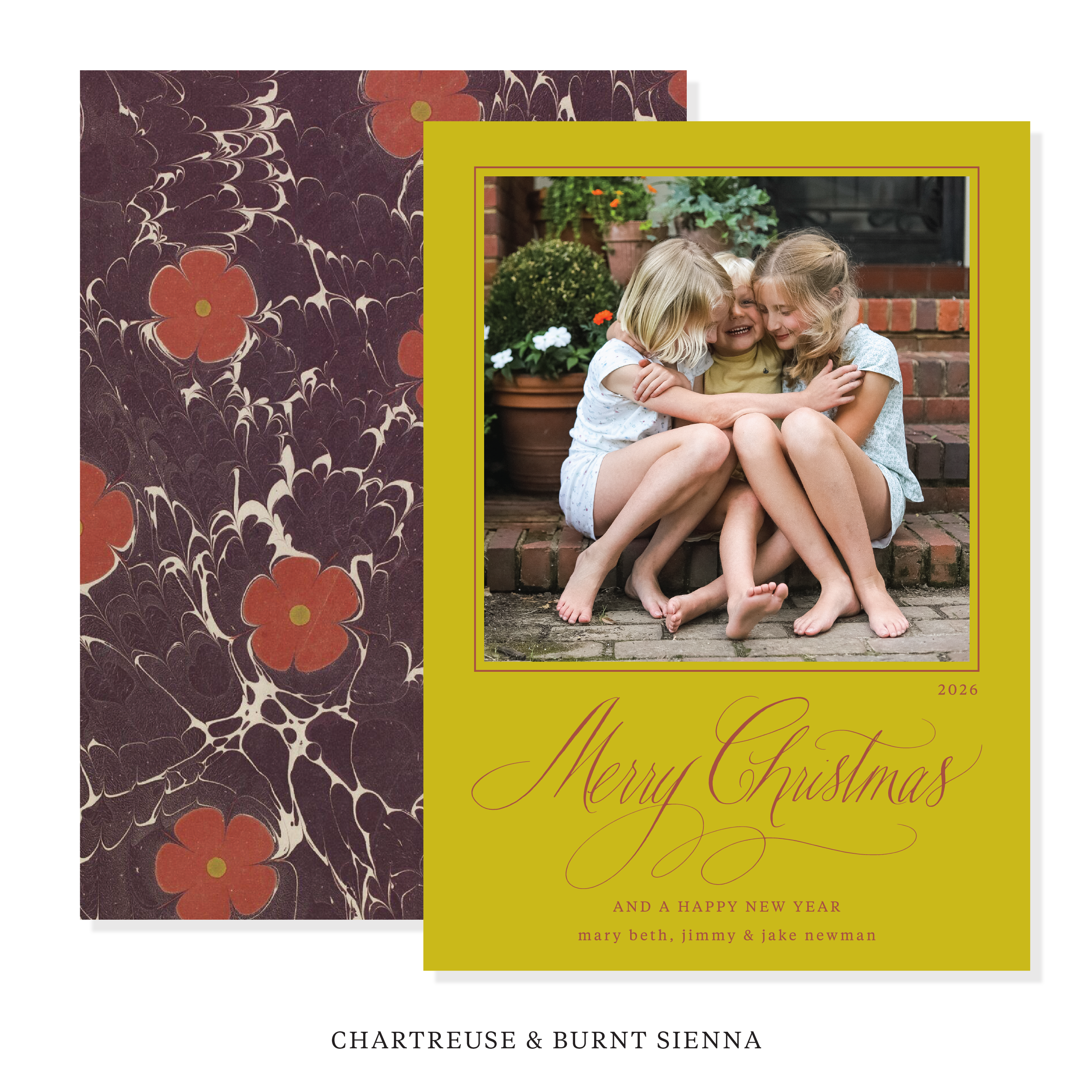 Bianca Marbled Classic Printed Holiday Card