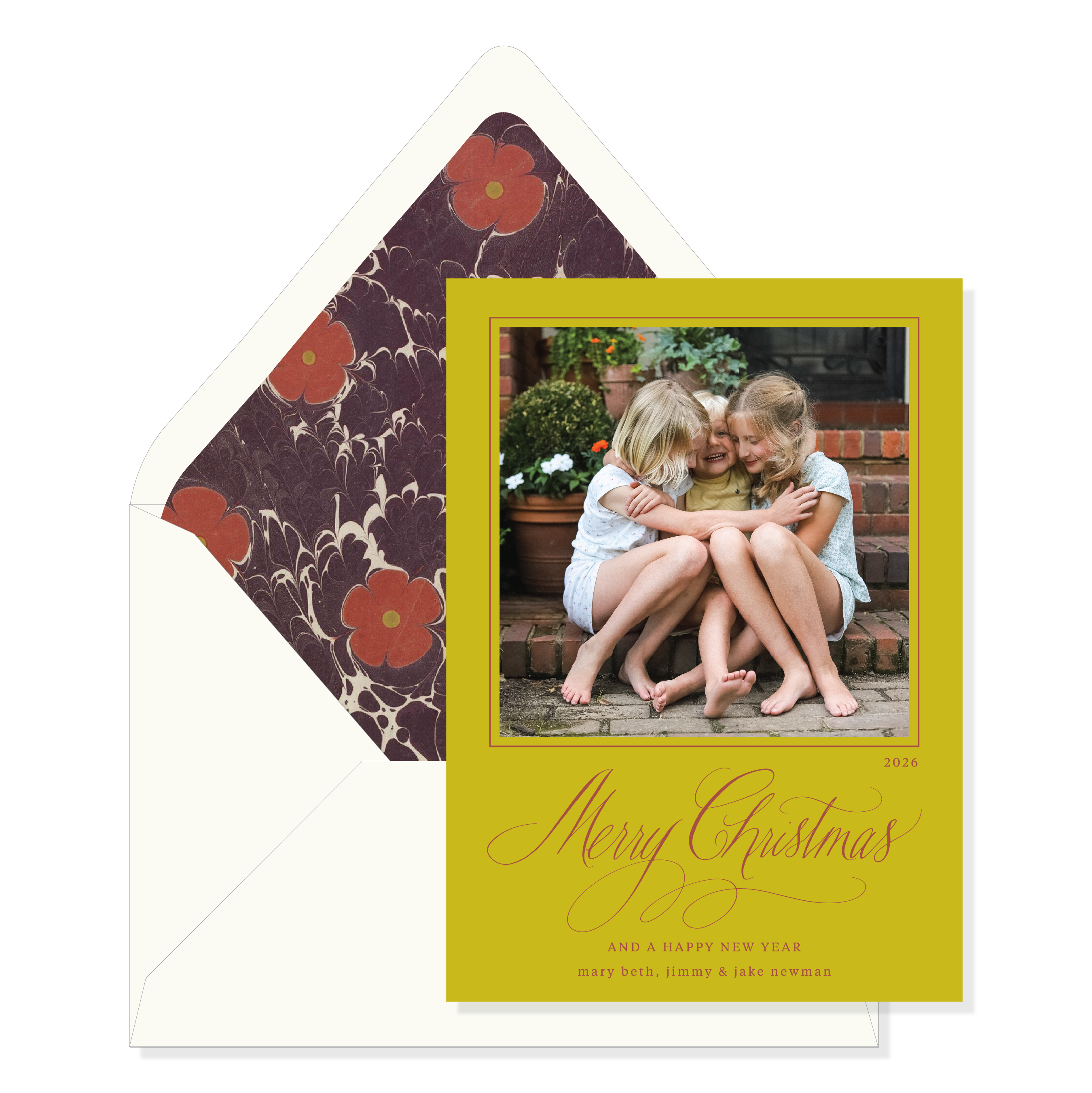Bianca Marbled Classic Printed Holiday Card