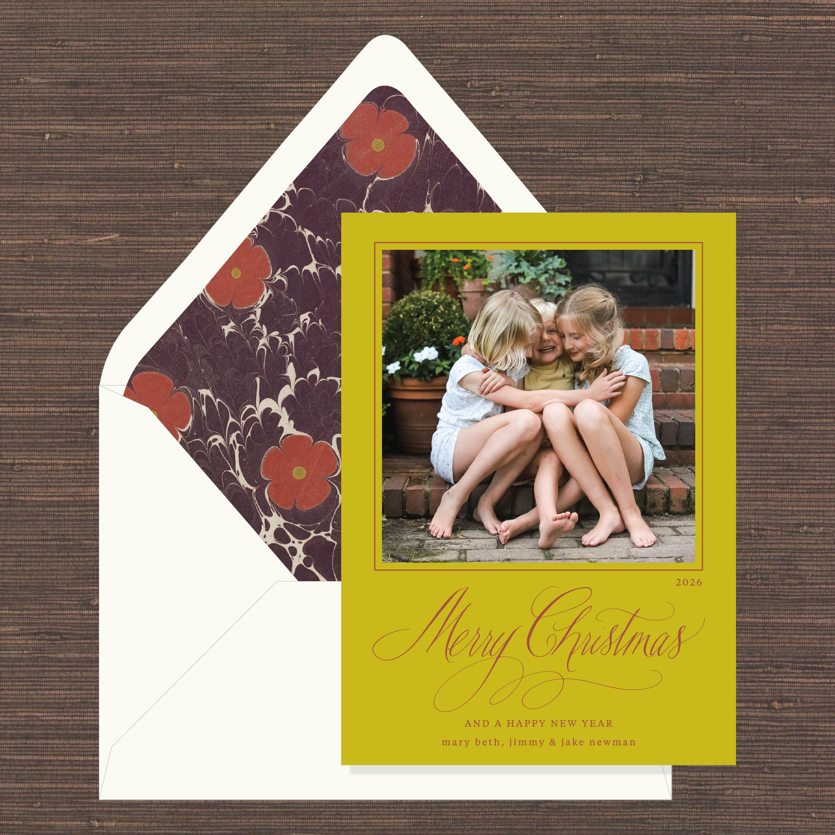 Bianca Marbled Classic Printed Holiday Card