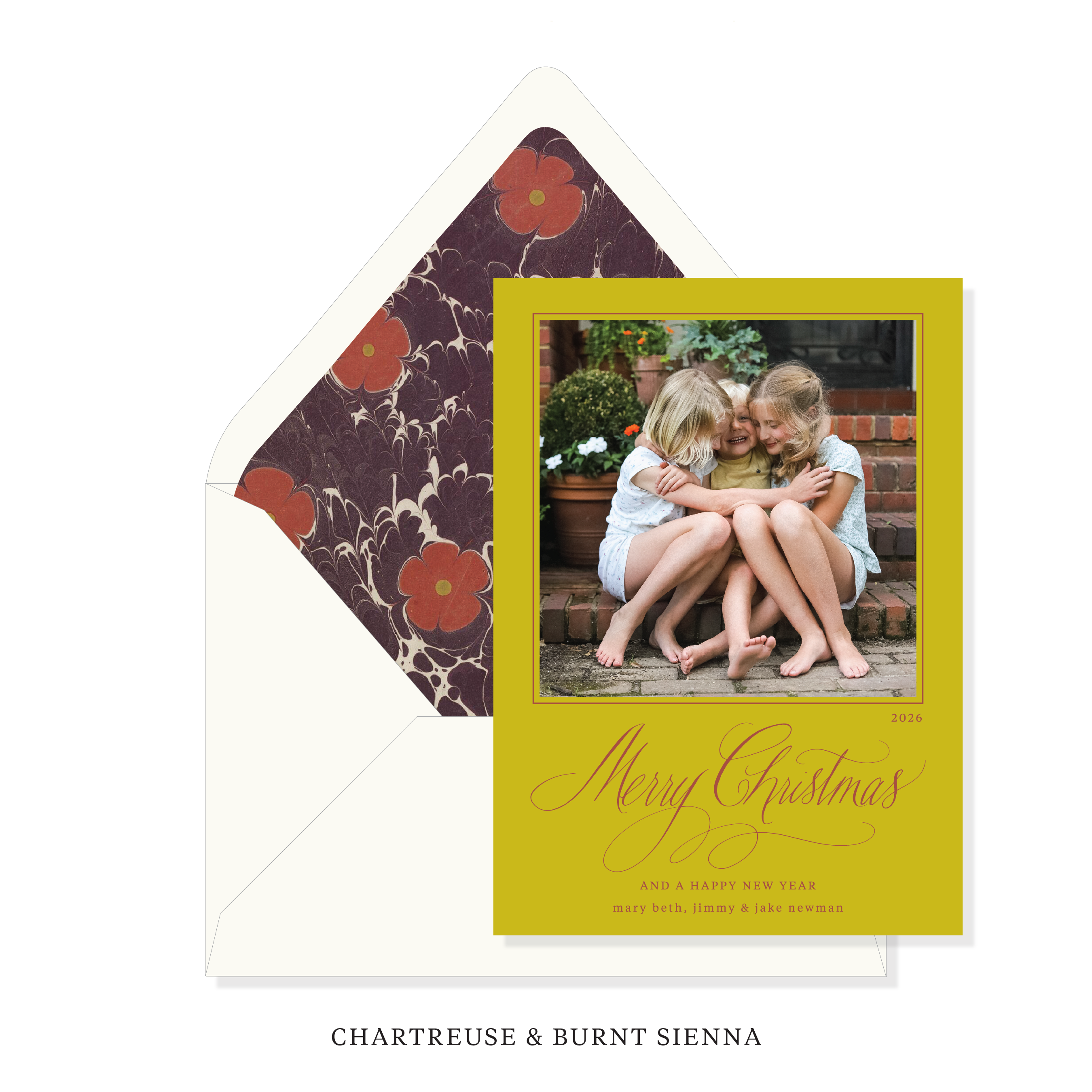 Bianca Marbled Classic Printed Holiday Card
