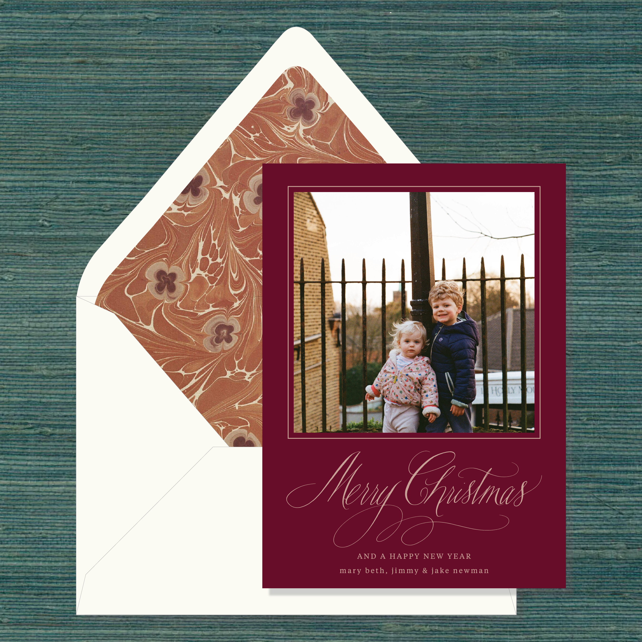 Carlotta Marbled Classic Printed Holiday Card