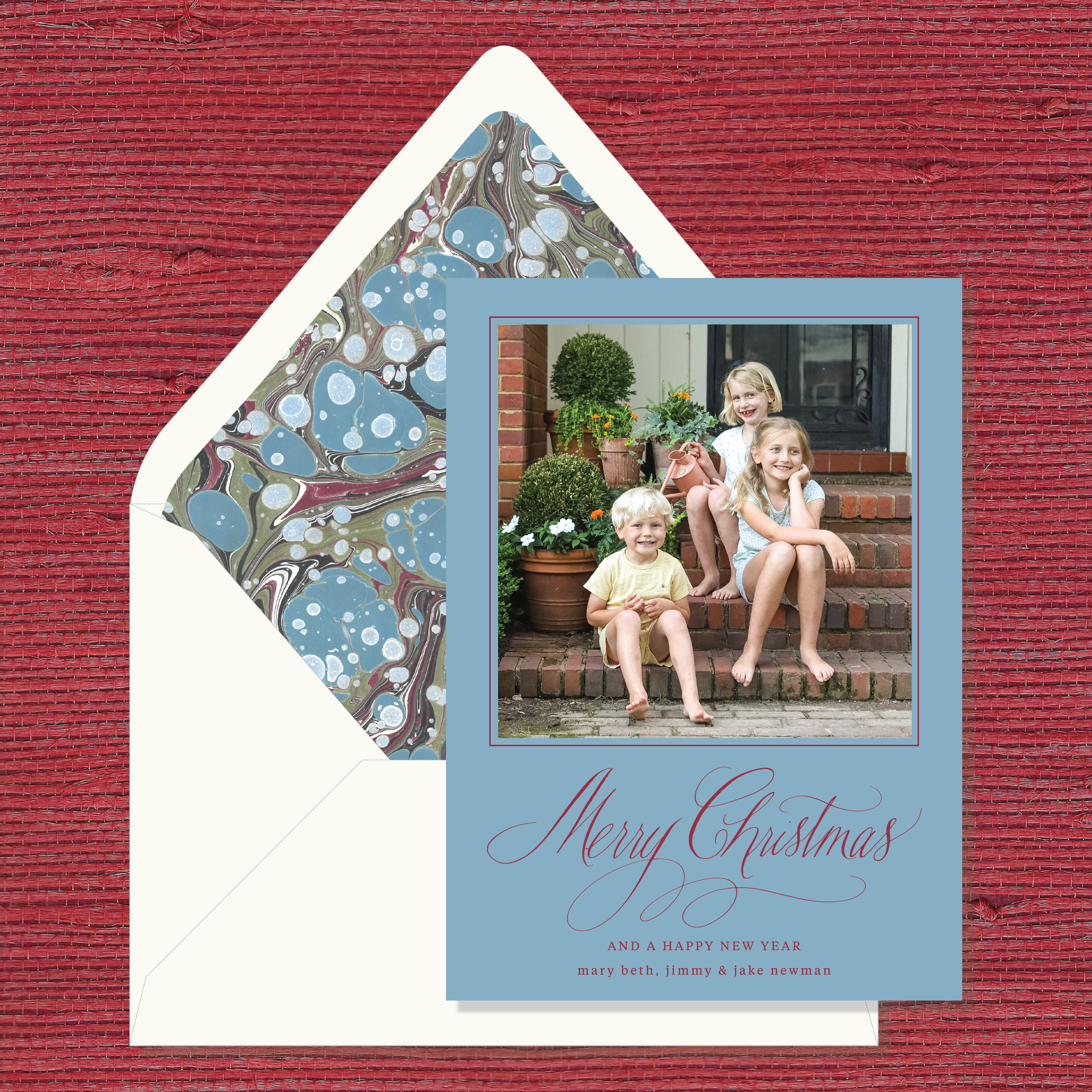Celeste Marbled Classic Printed Holiday Card