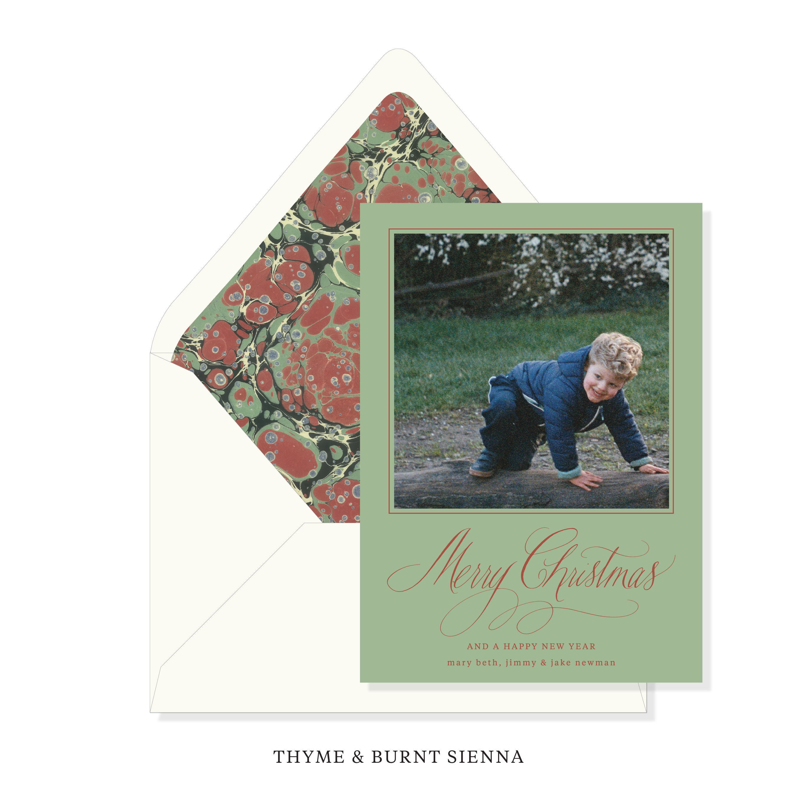 Allegra Marbled Classic Printed Holiday Card