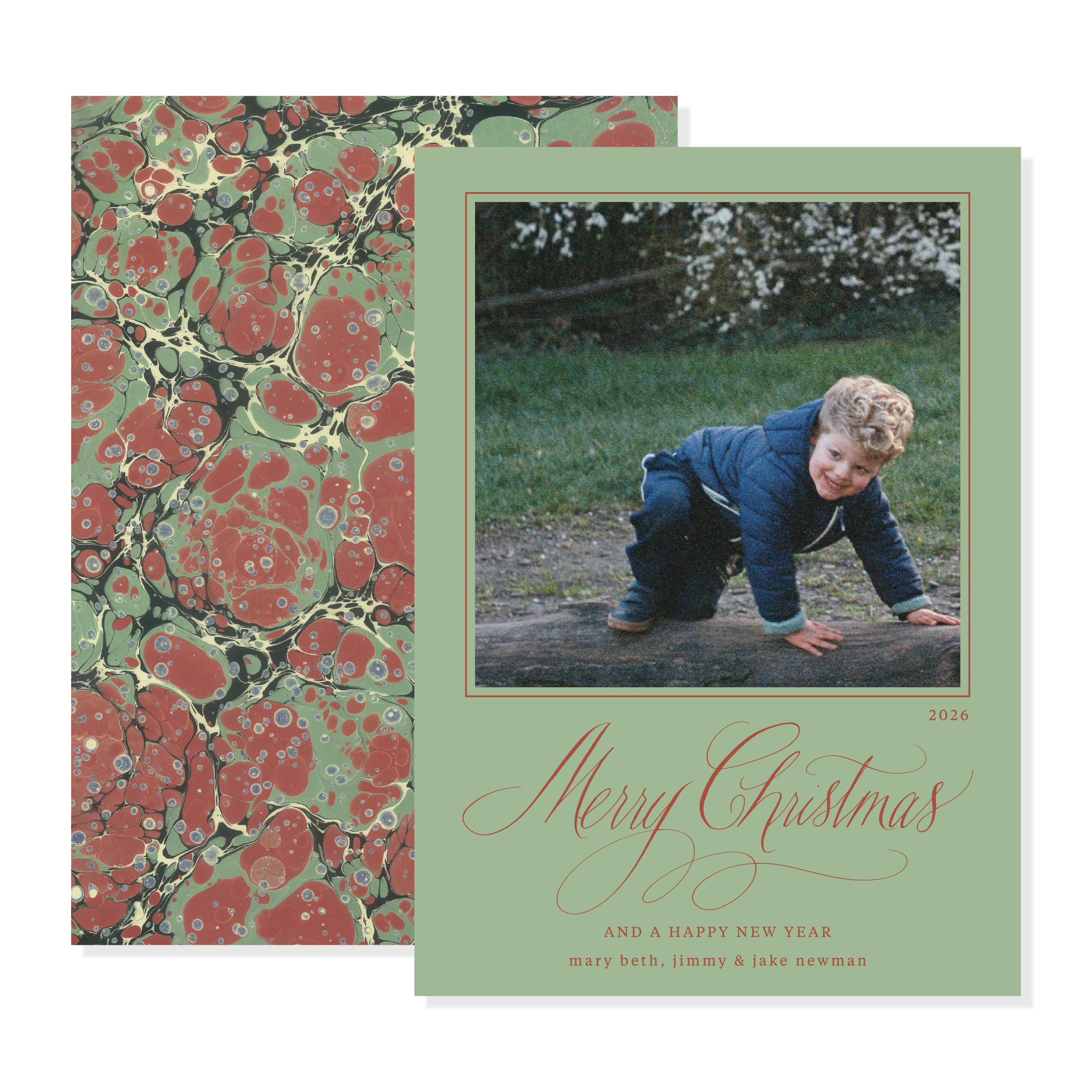 Allegra Marbled Classic Printed Holiday Card