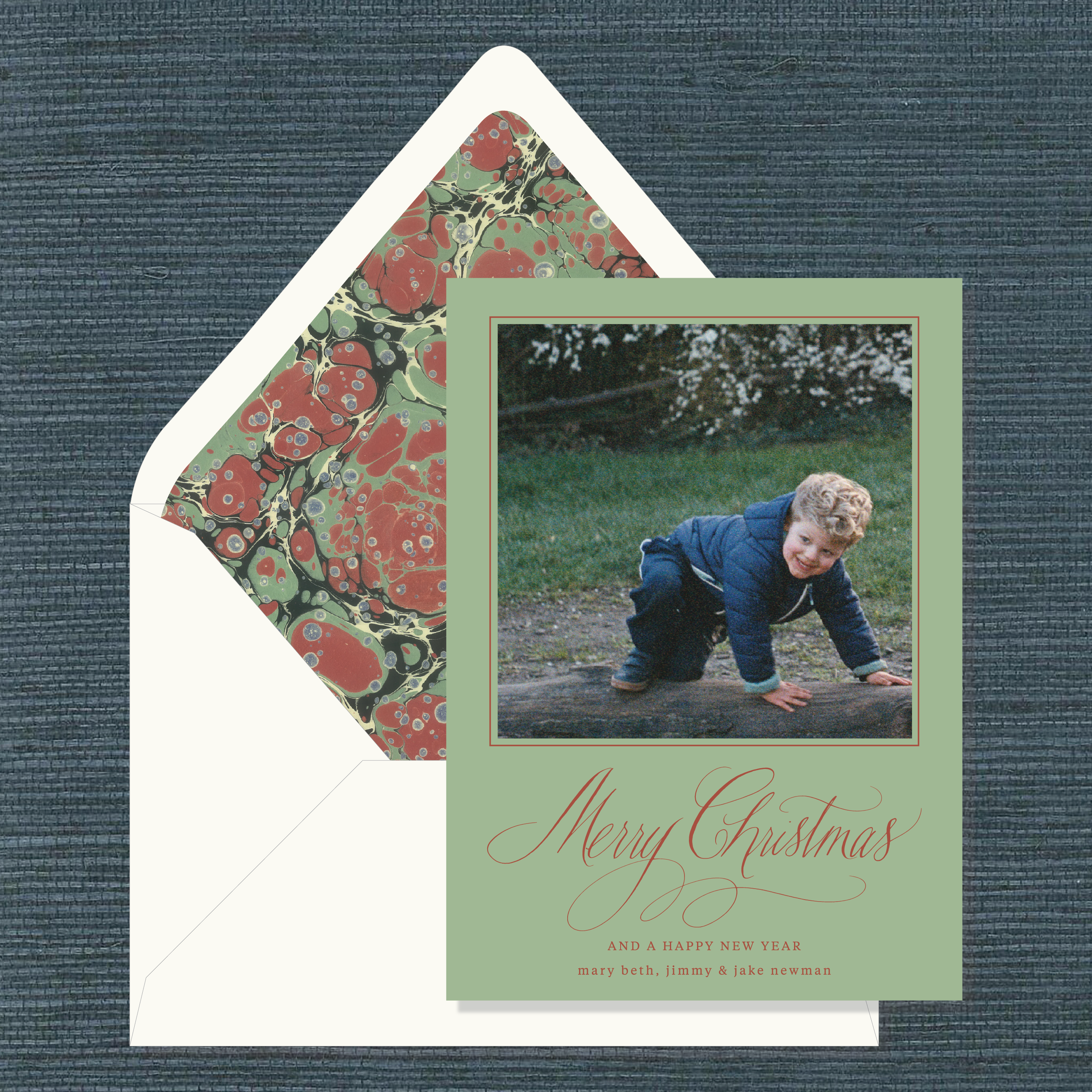Allegra Marbled Classic Printed Holiday Card
