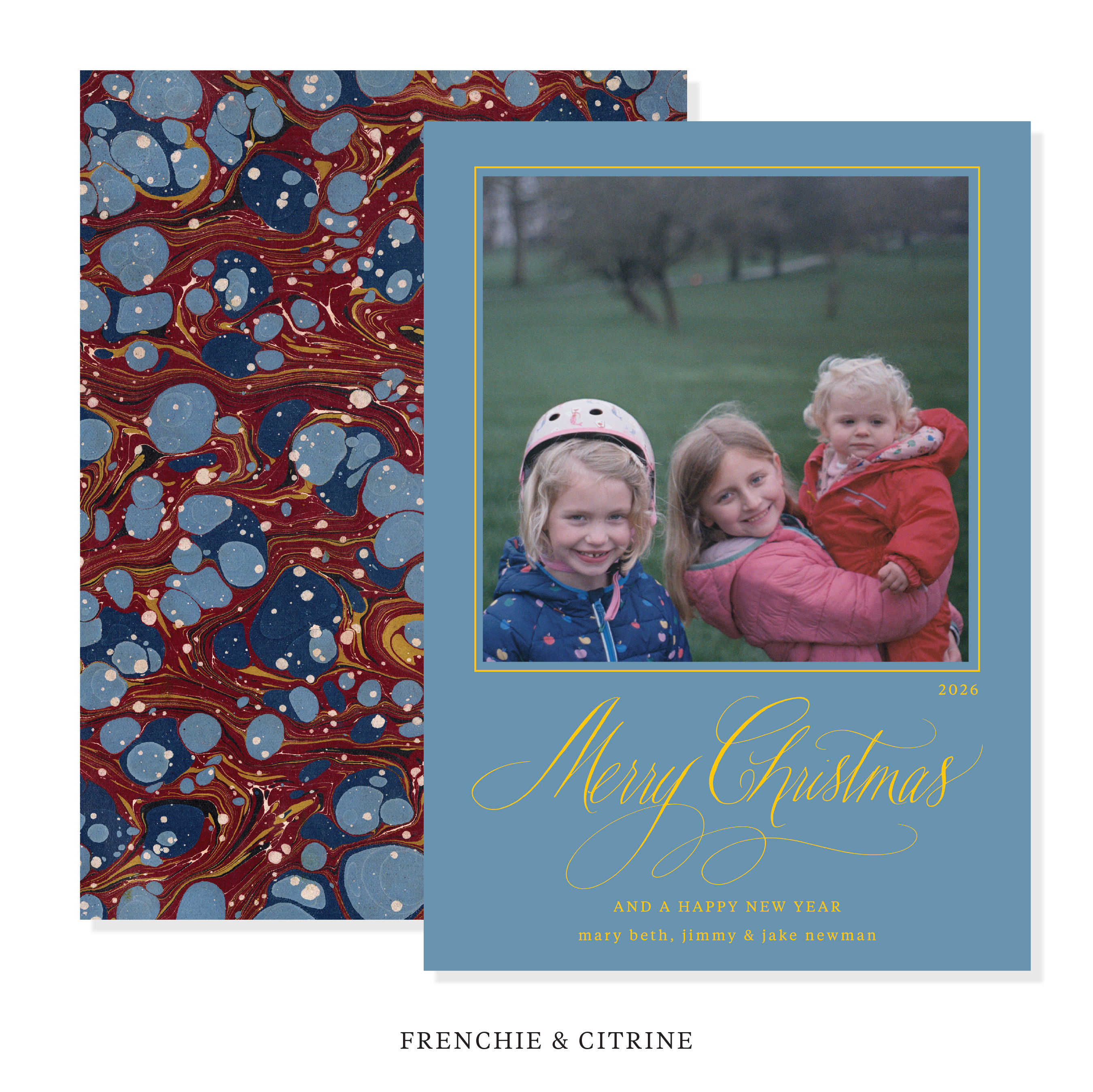 Francesca Marbled Classic Printed Holiday Card