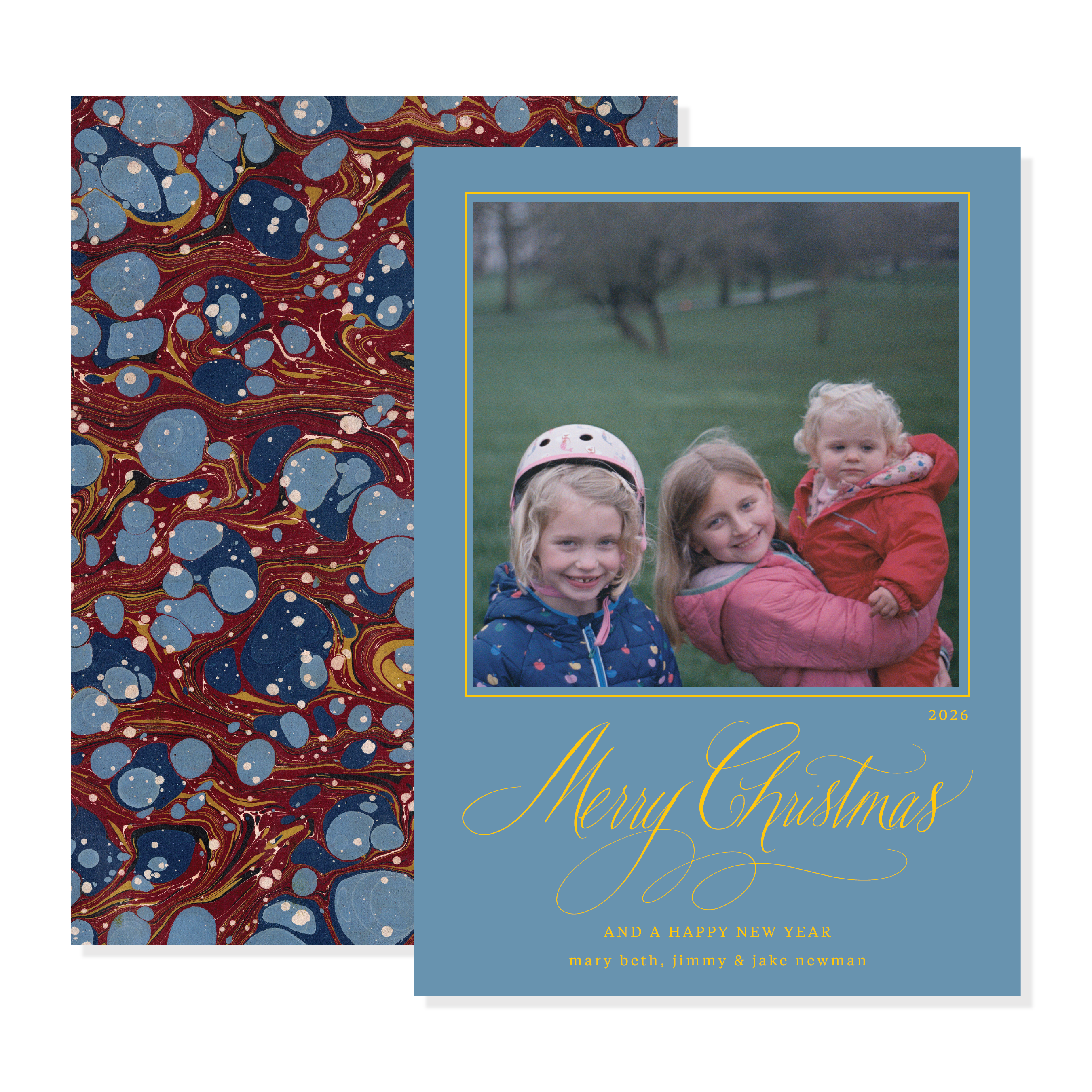 Francesca Marbled Classic Printed Holiday Card
