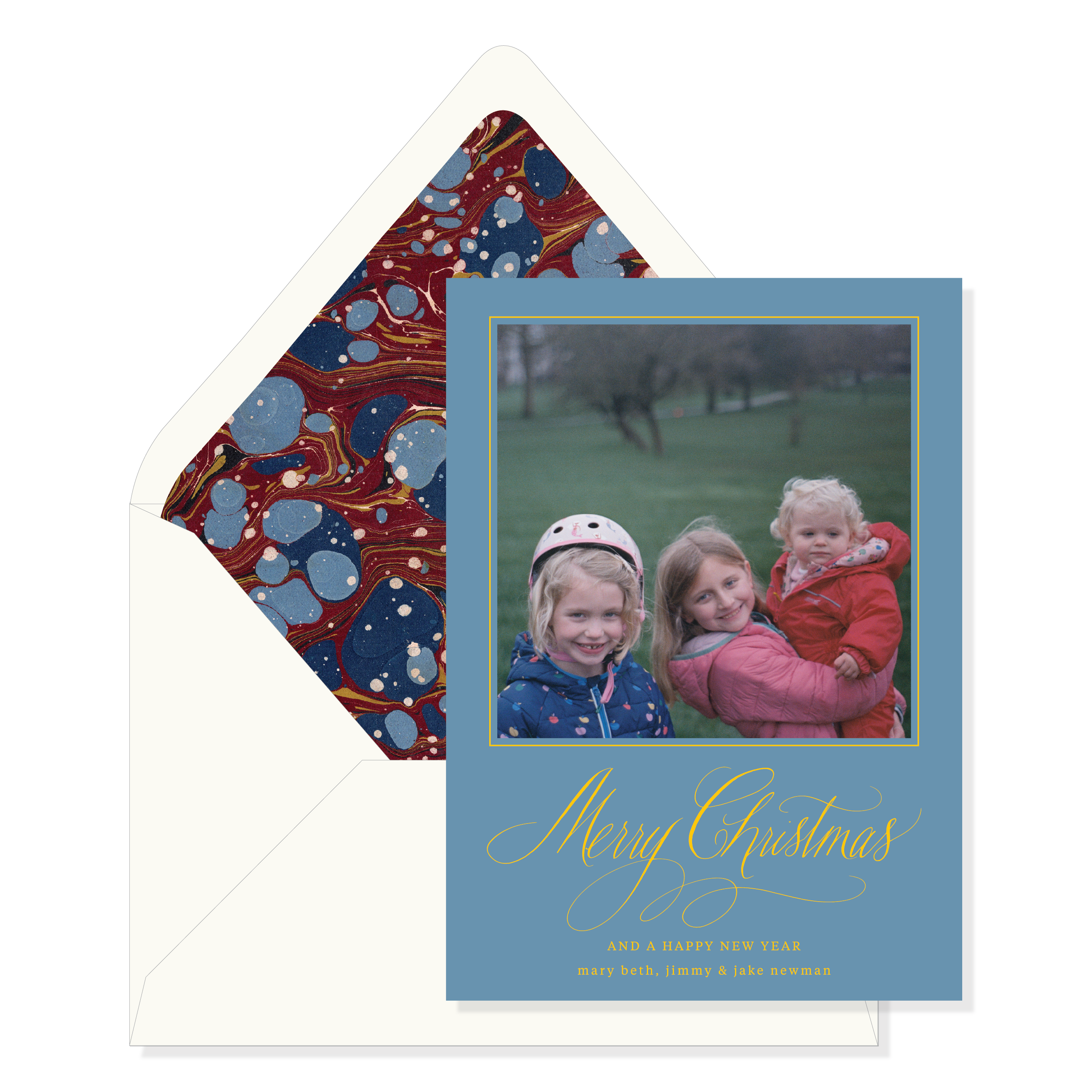 Francesca Marbled Classic Printed Holiday Card