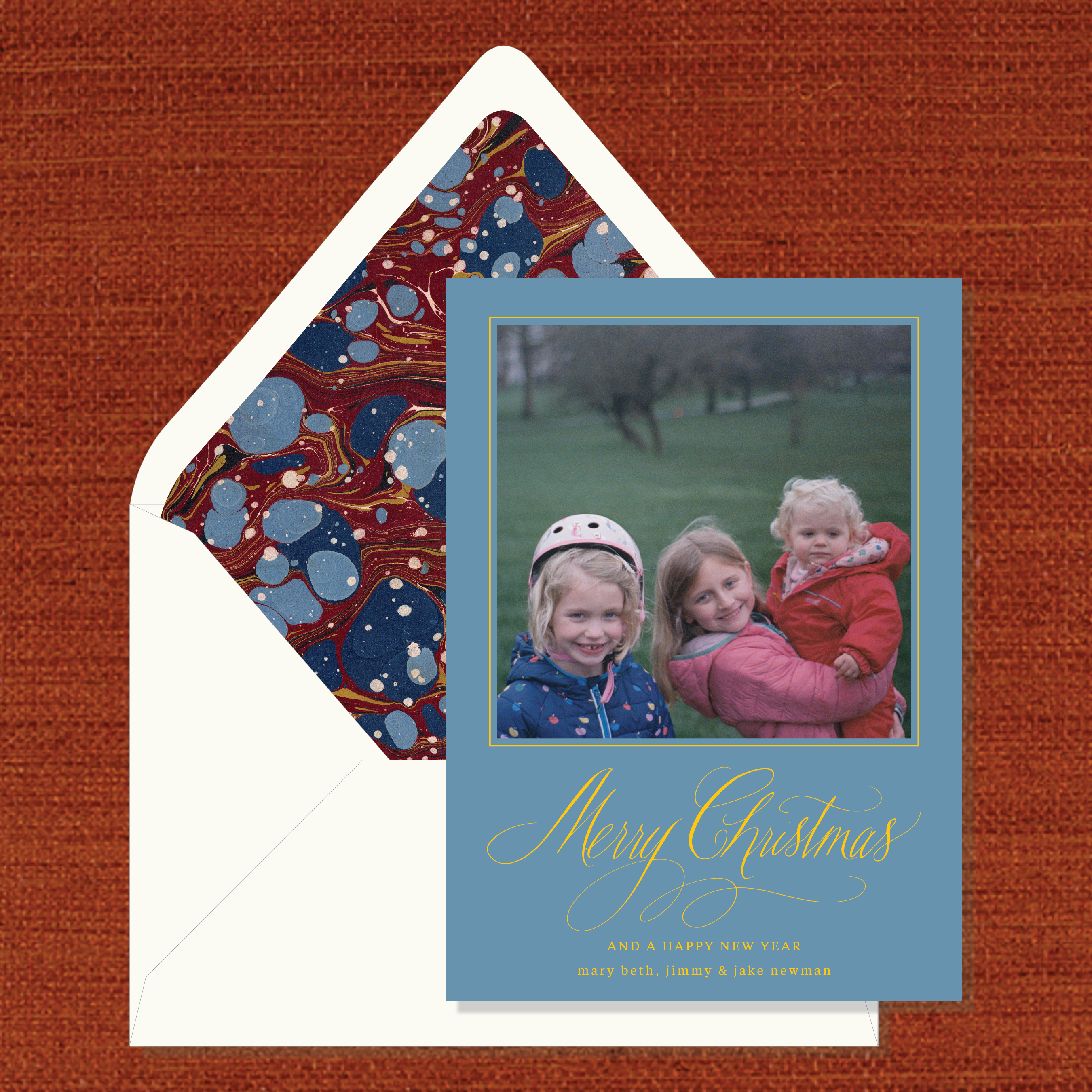 Francesca Marbled Classic Printed Holiday Card