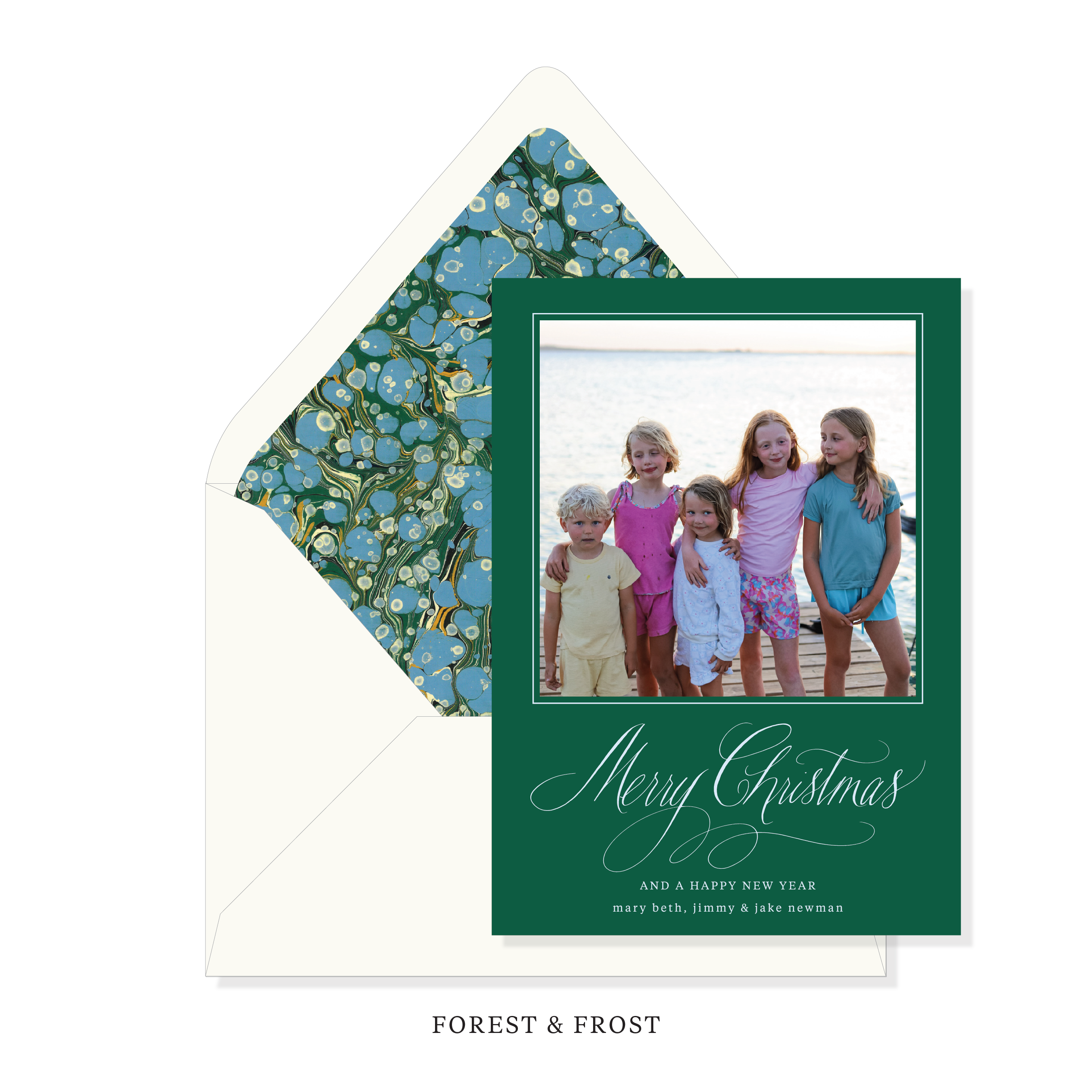 Mariella Marbled Classic Printed Holiday Card