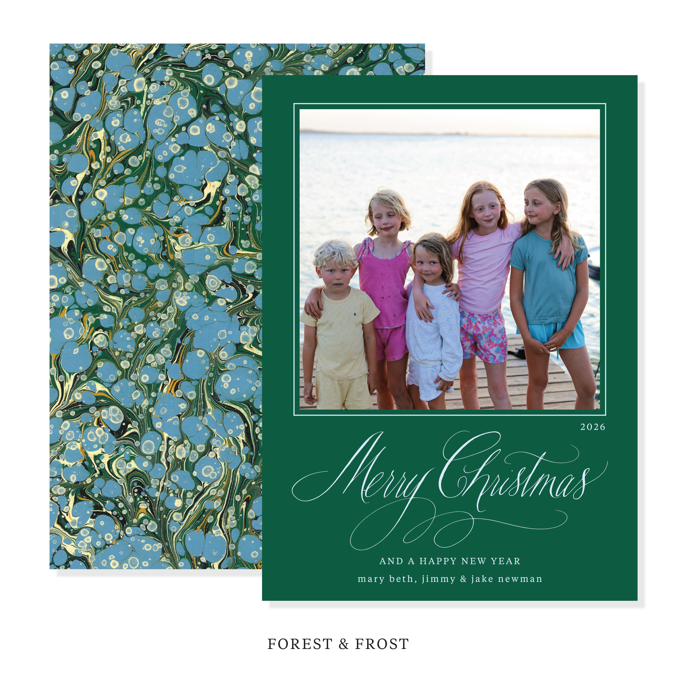 Mariella Marbled Classic Printed Holiday Card