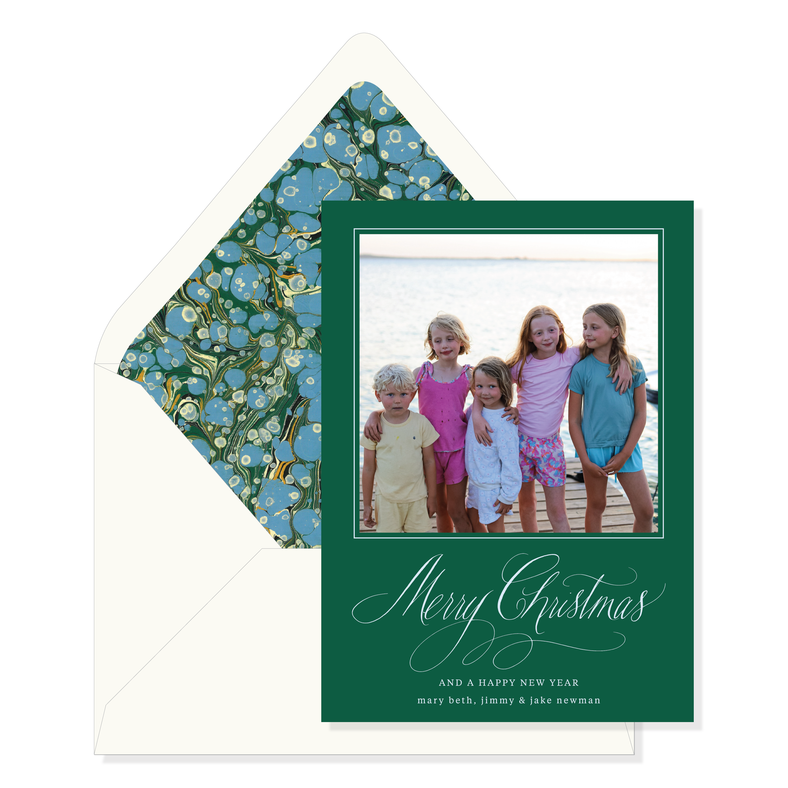 Mariella Marbled Classic Printed Holiday Card
