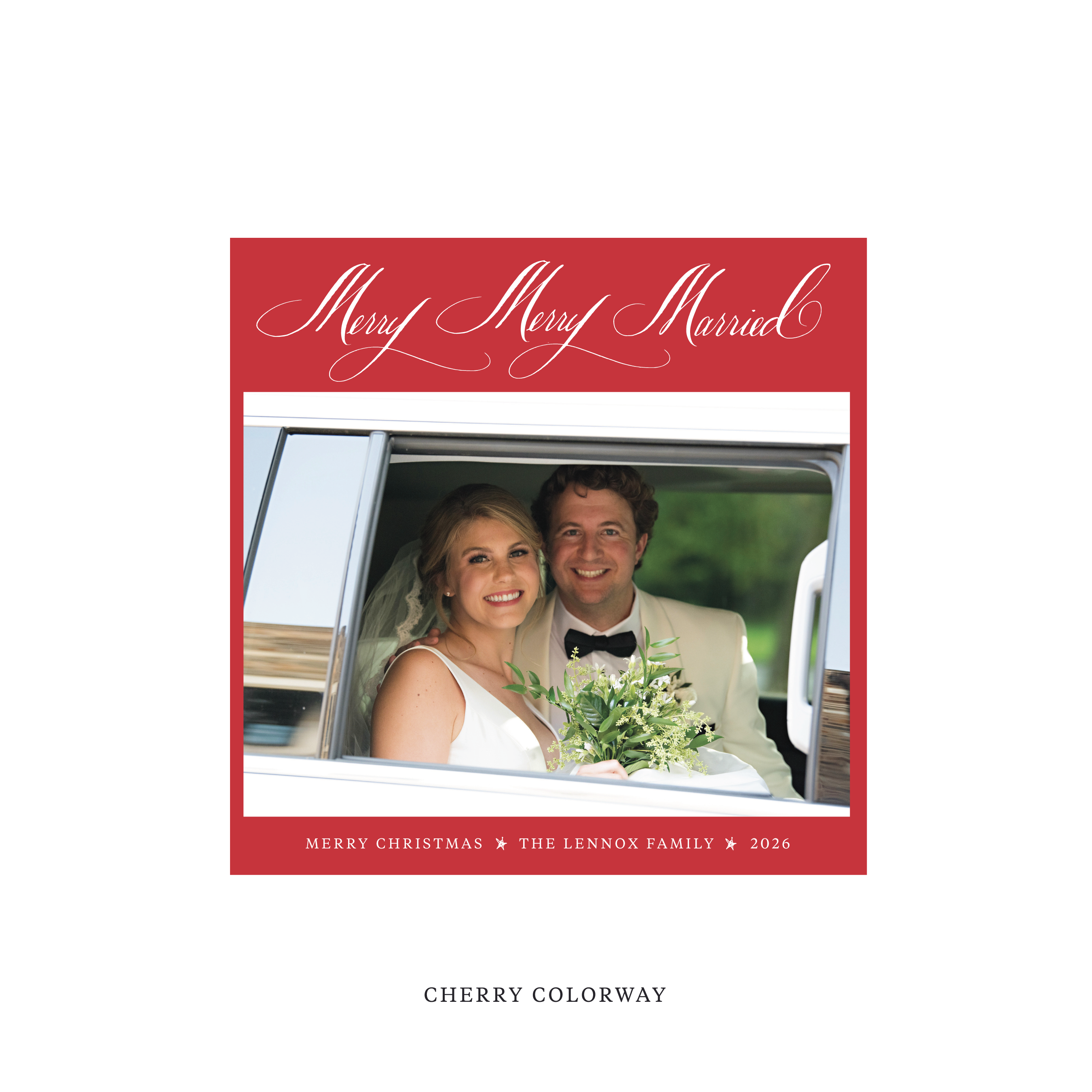 Lennox Classic Flat Print Holiday Card, Square