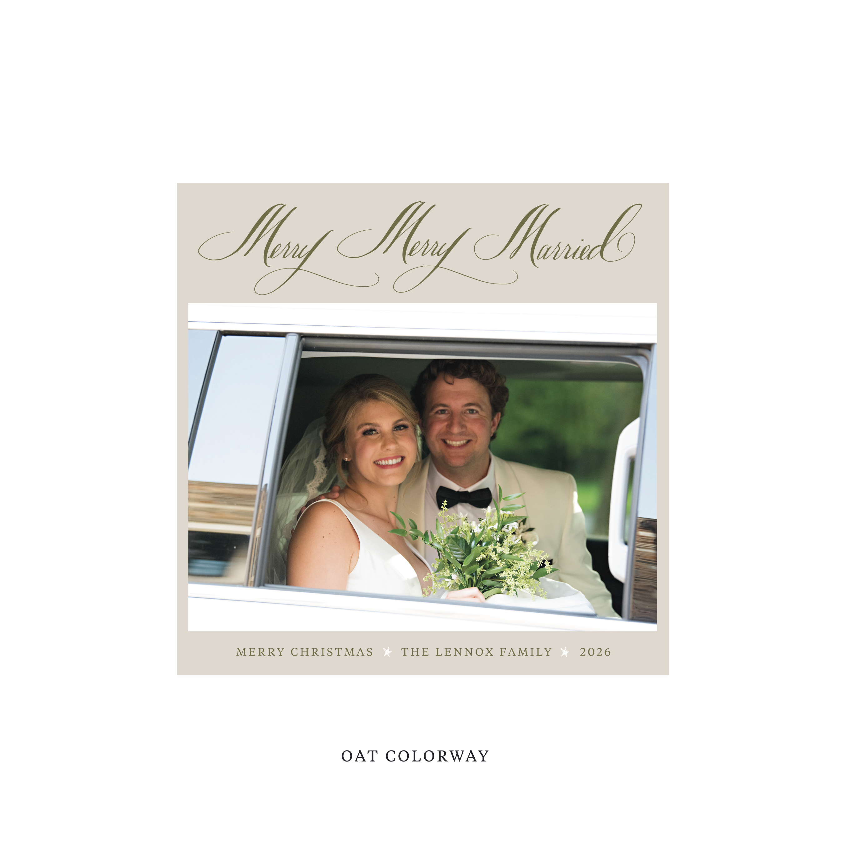 Lennox Classic Flat Print Holiday Card, Square