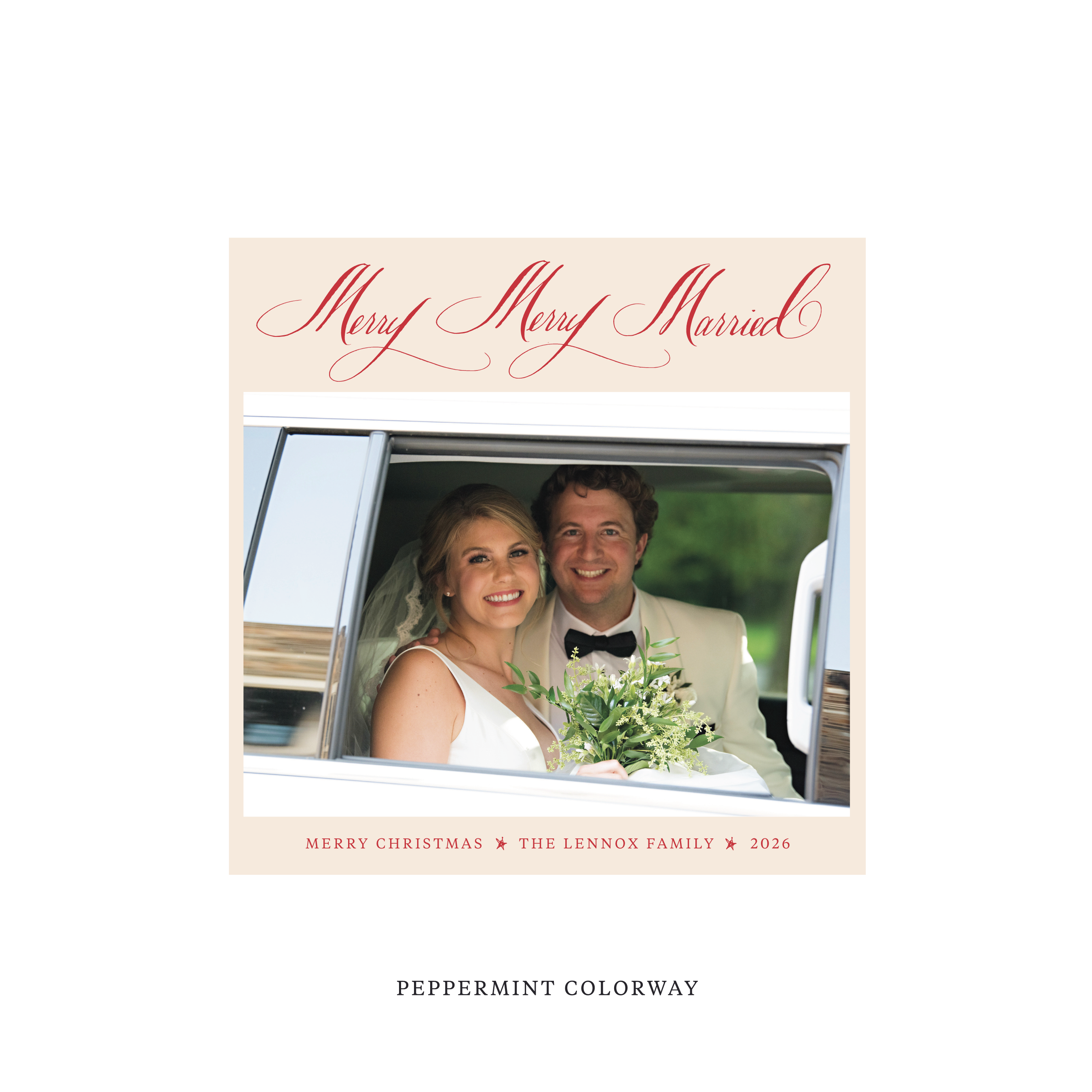 Lennox Classic Flat Print Holiday Card, Square