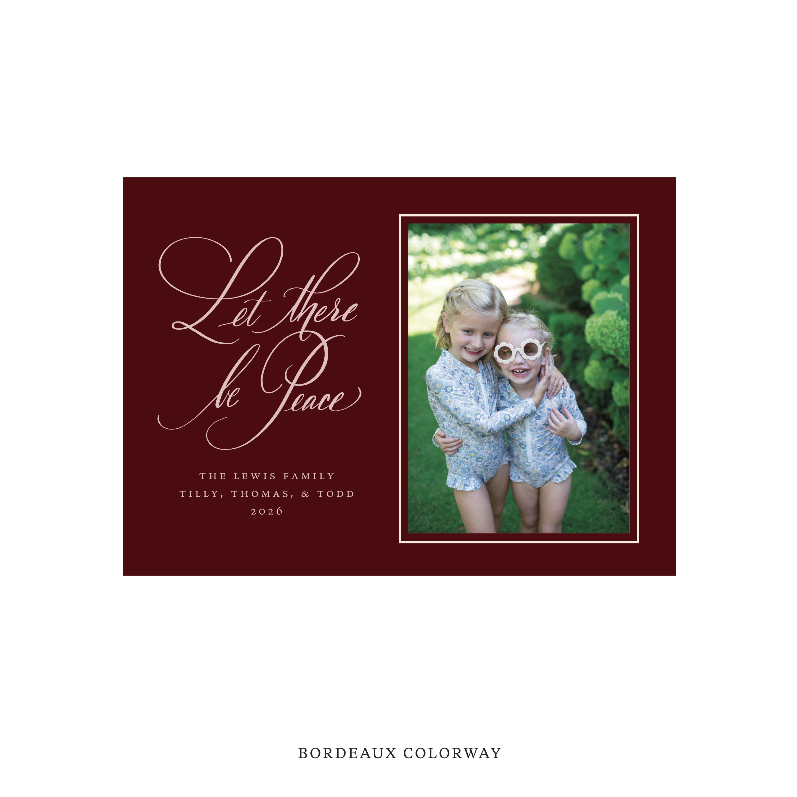 Lewis Classic Flat Print Holiday Card, Medium