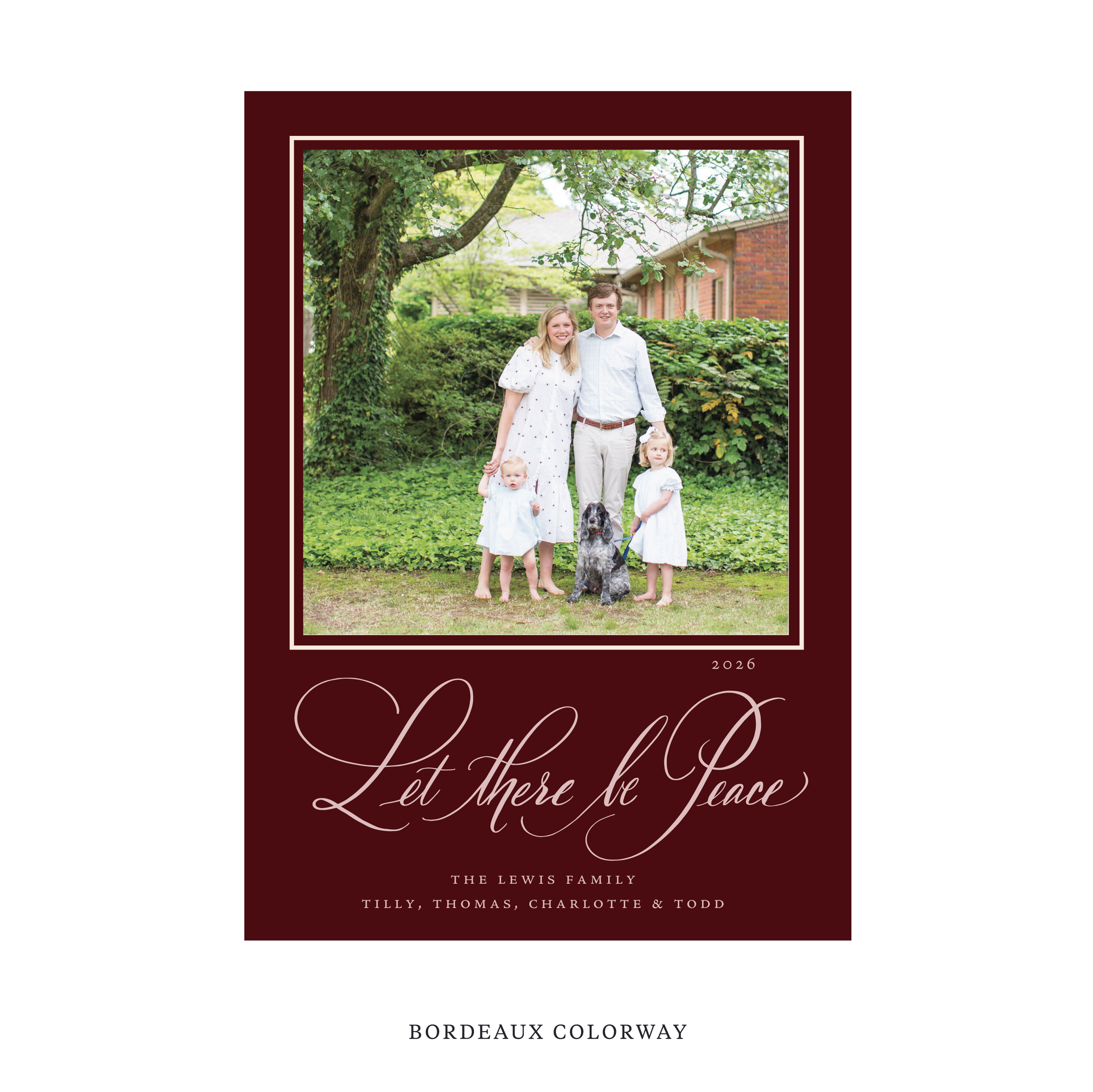 Lewis Classic Flat Print Holiday Card, Large