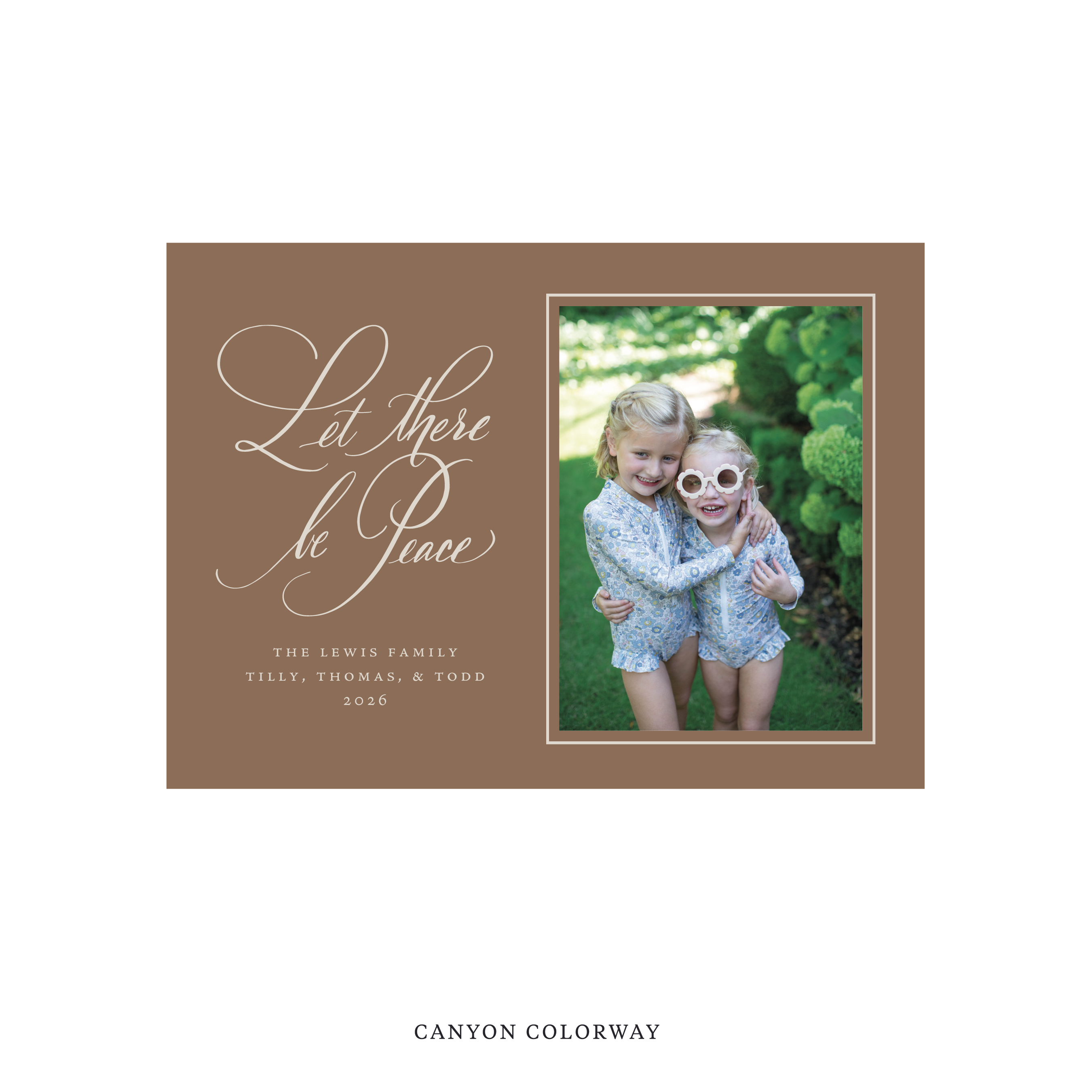Lewis Classic Flat Print Holiday Card, Medium