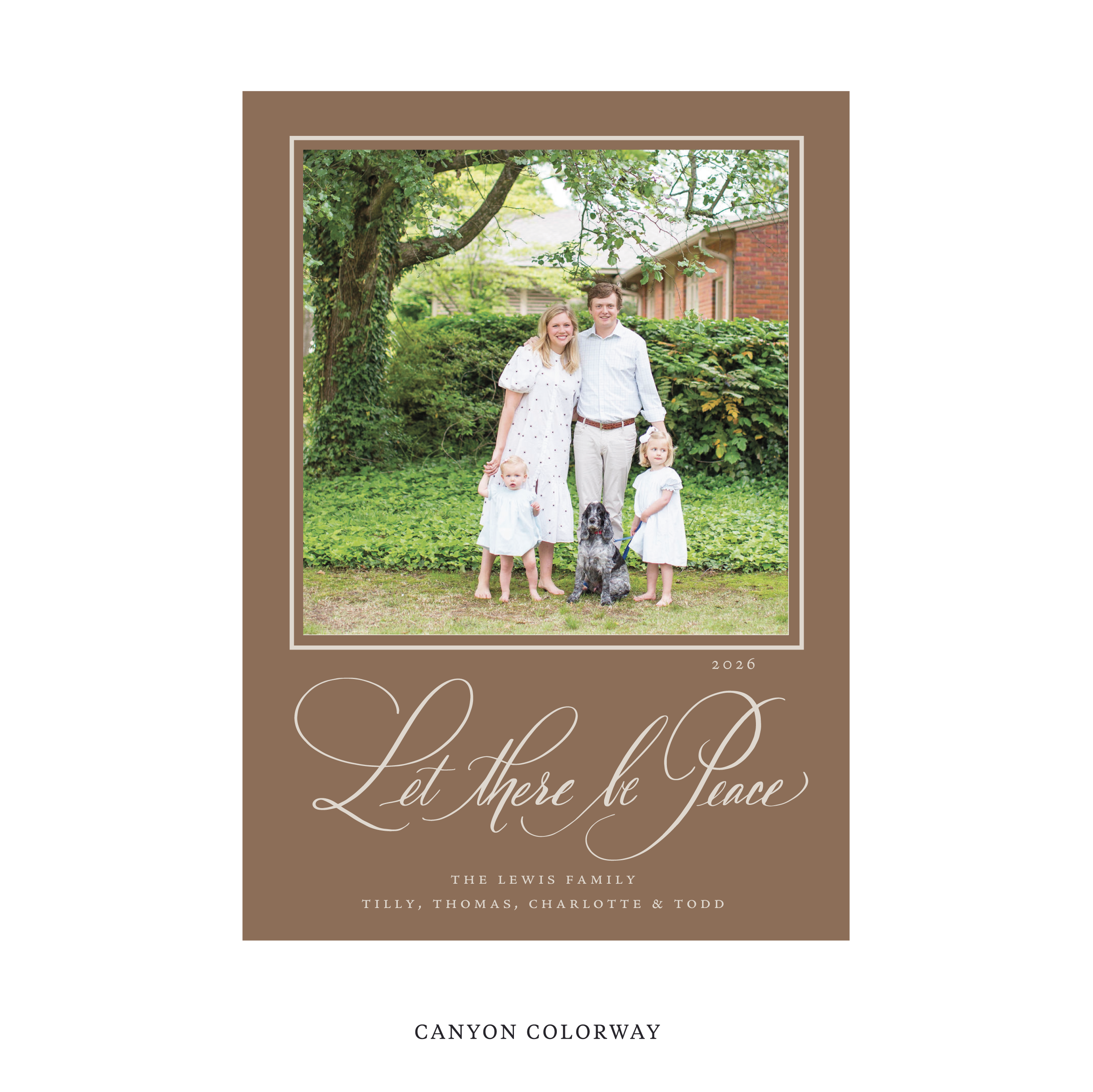 Lewis Classic Flat Print Holiday Card, Large