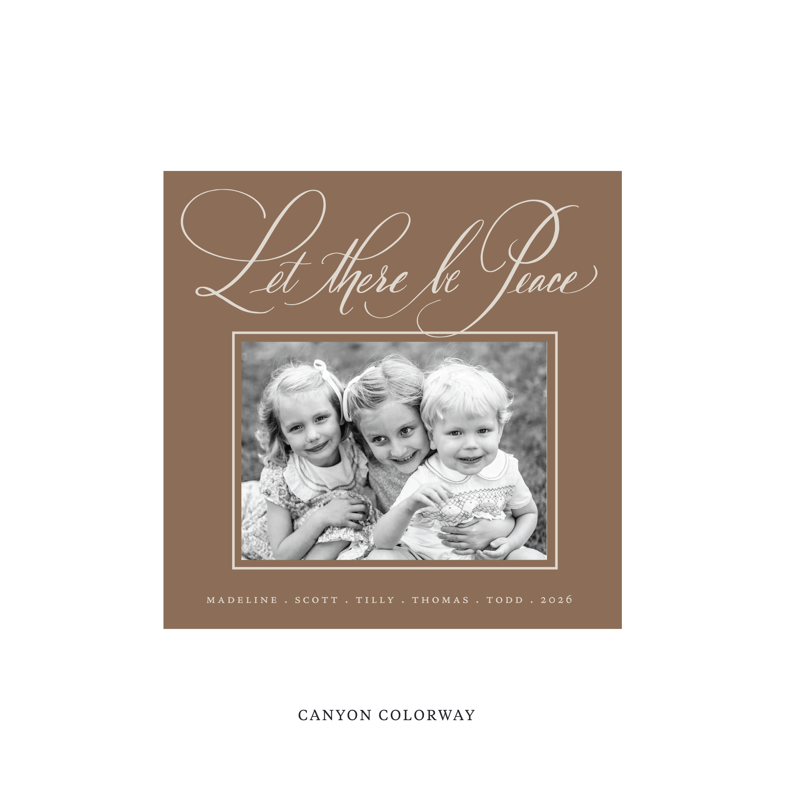 Lewis Classic Flat Print Holiday Card, Square