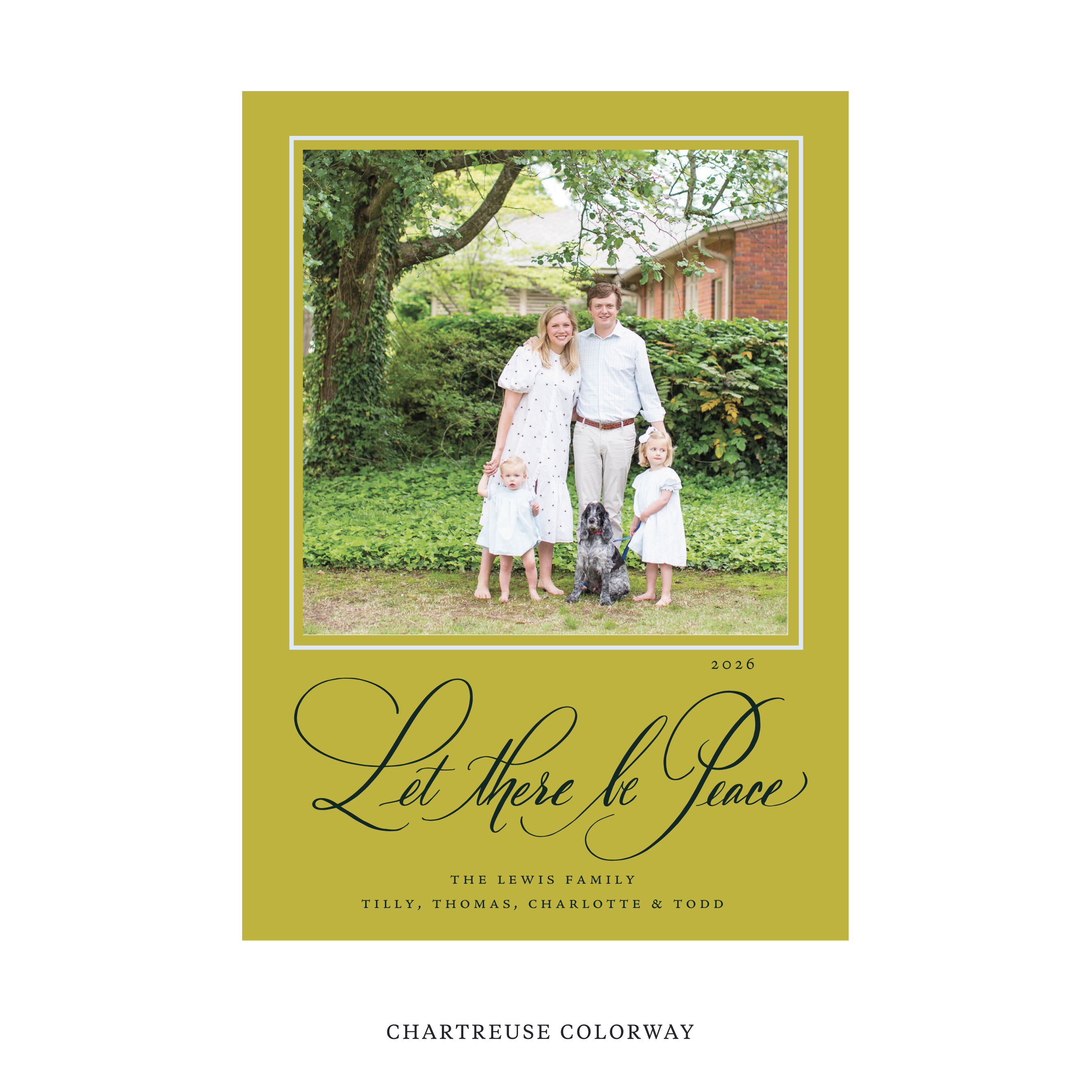 Lewis Classic Flat Print Holiday Card, Large