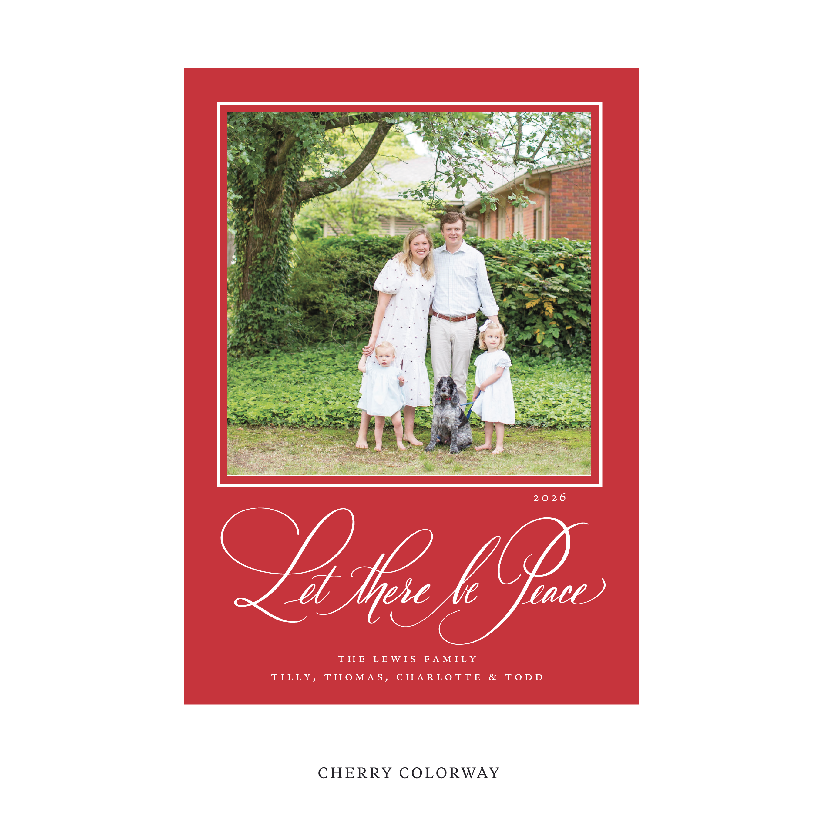 Lewis Classic Flat Print Holiday Card, Large