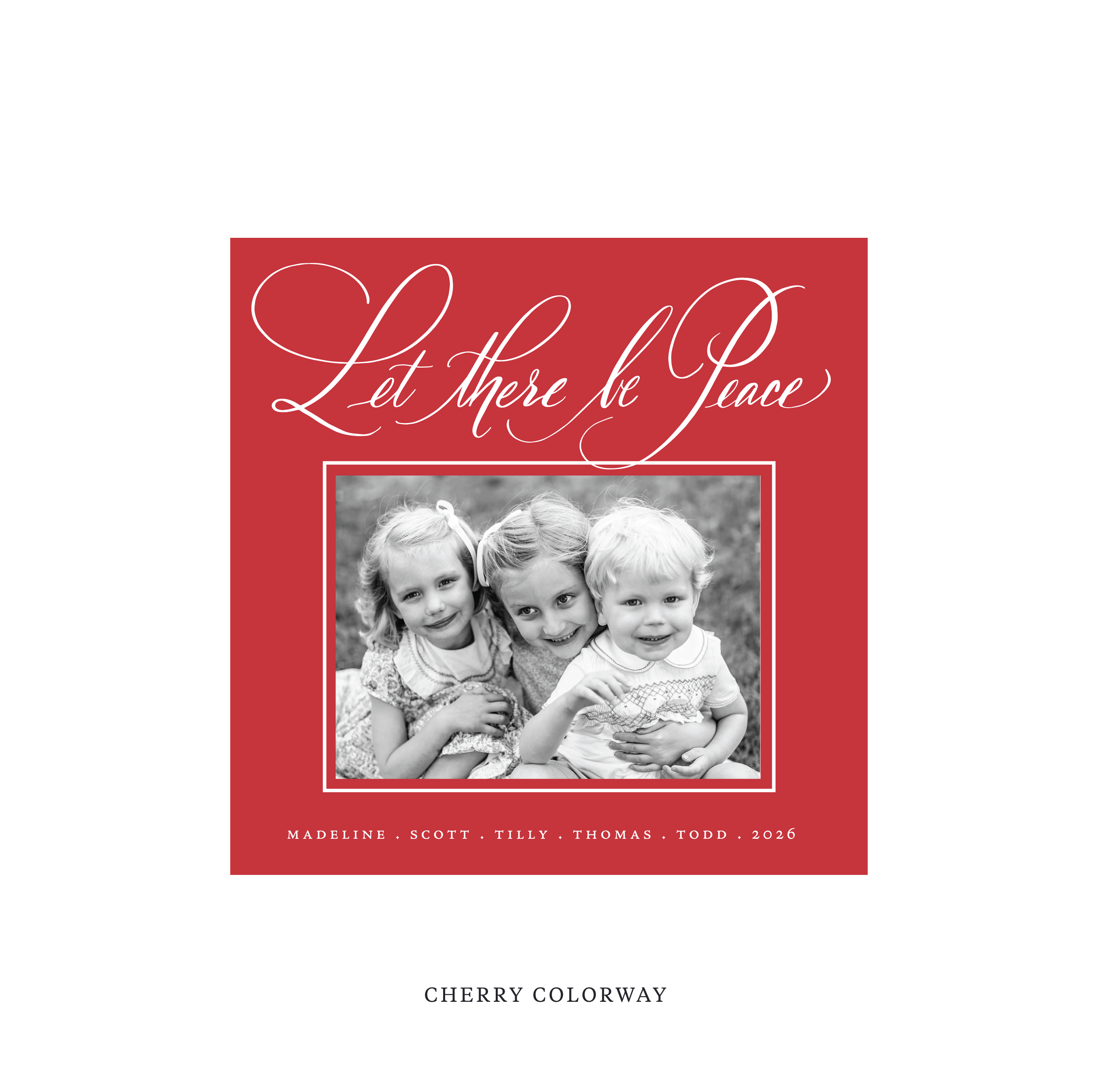 Lewis Classic Flat Print Holiday Card, Square