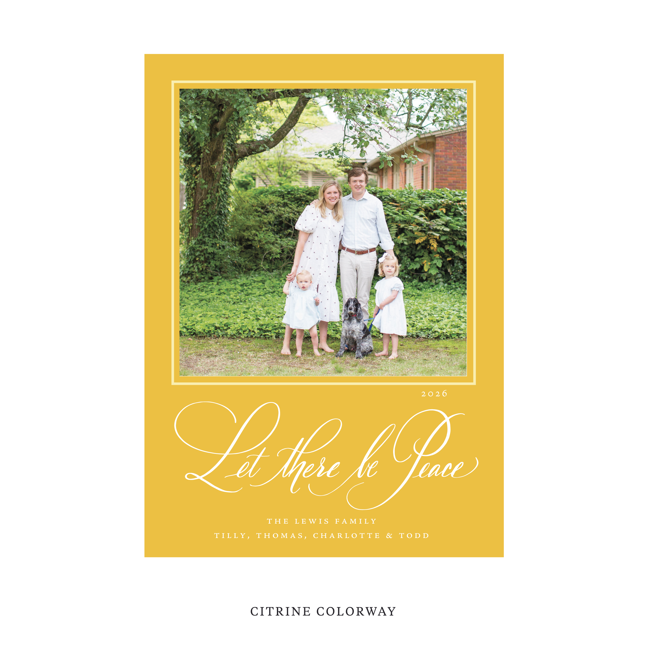 Lewis Classic Flat Print Holiday Card, Large