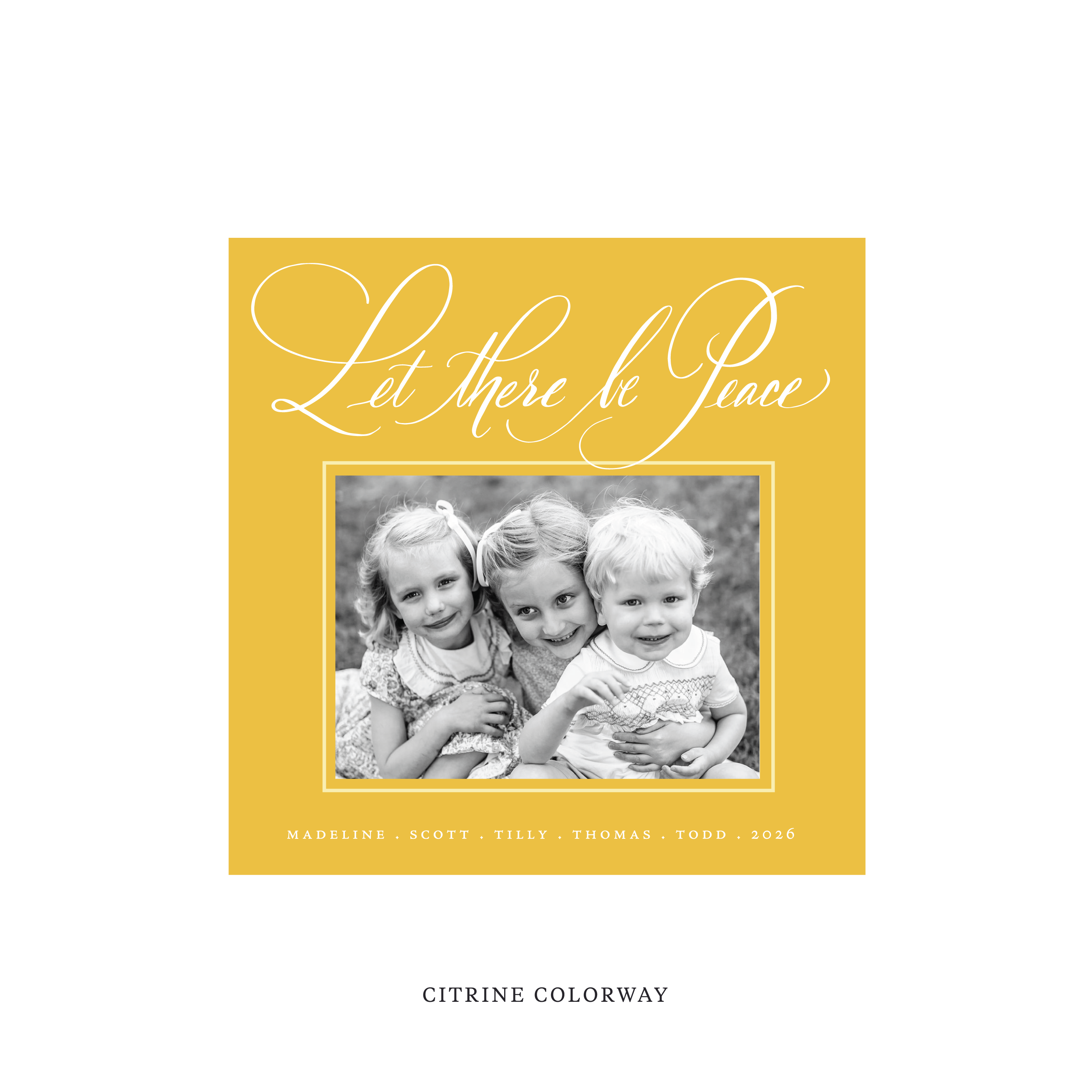 Lewis Classic Flat Print Holiday Card, Square