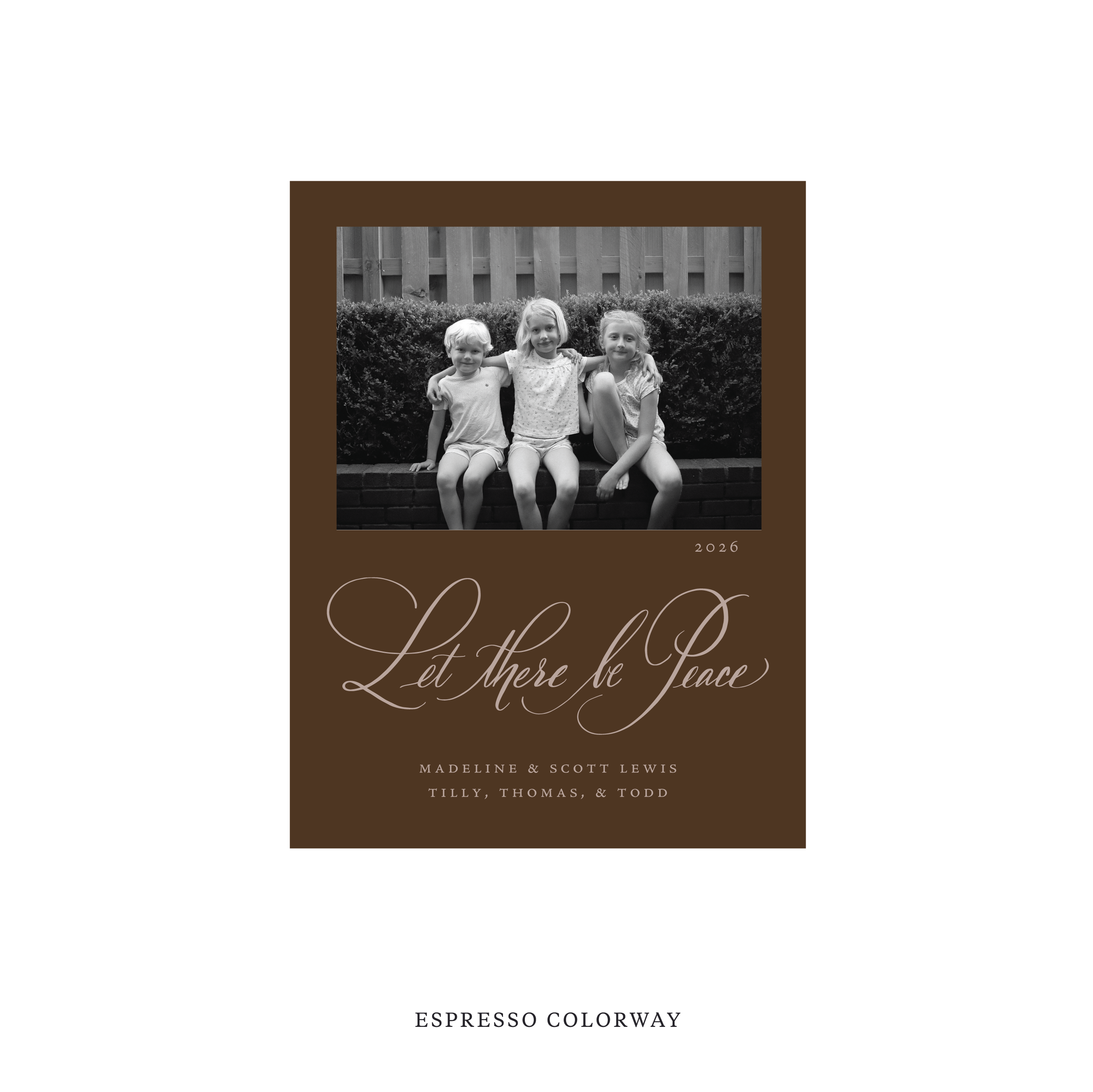 Lewis Classic Flat Print Holiday Card, Small