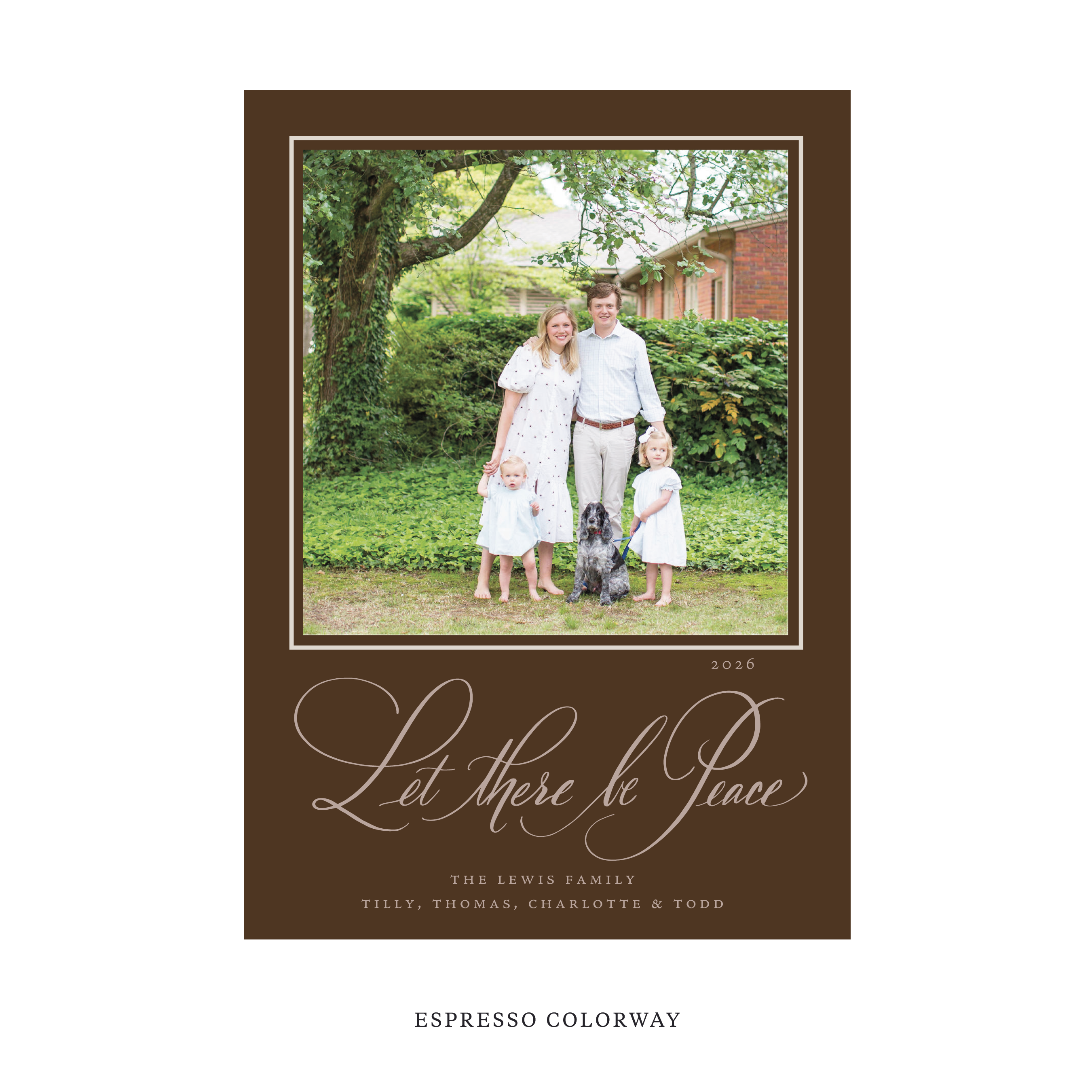 Lewis Classic Flat Print Holiday Card, Large