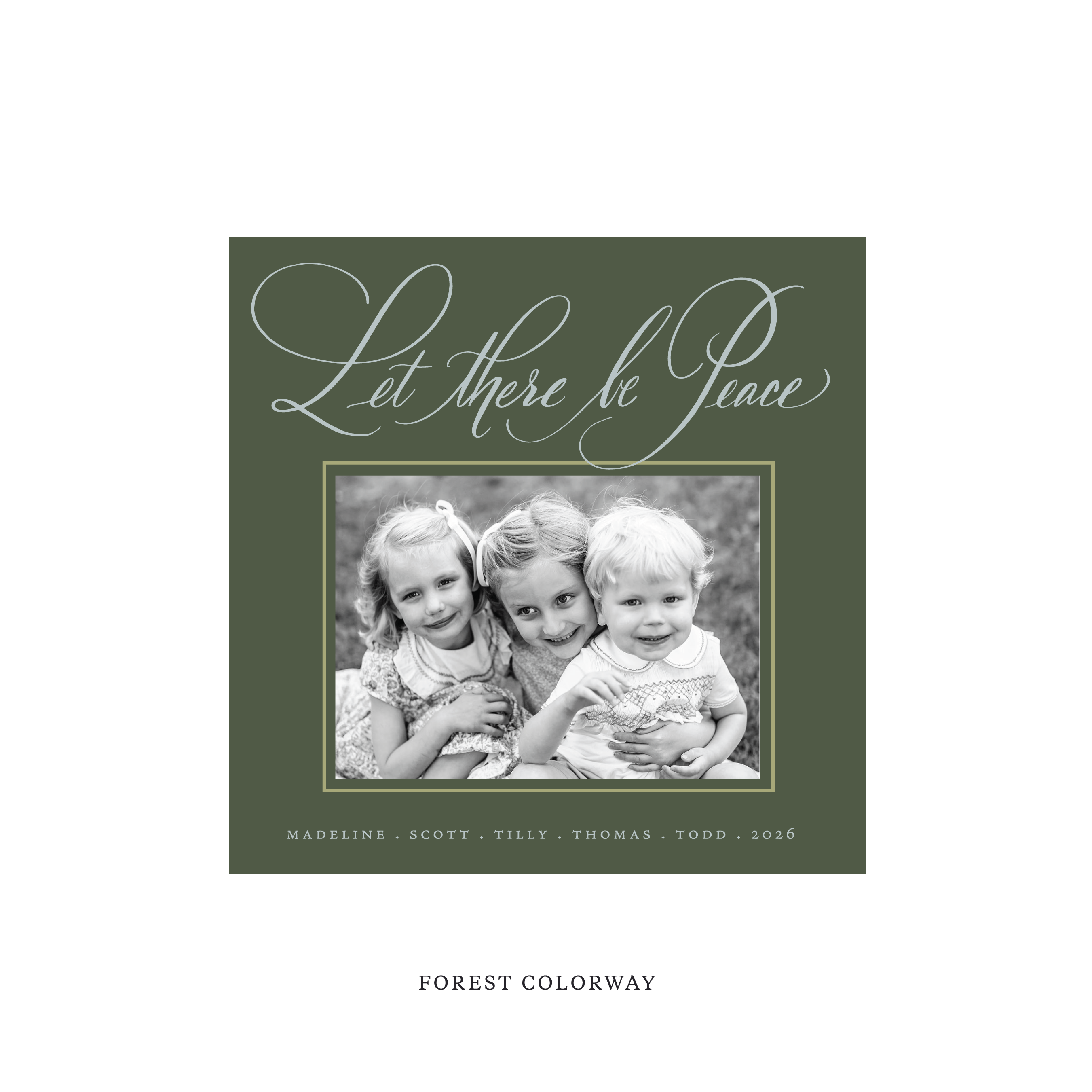 Lewis Classic Flat Print Holiday Card, Square