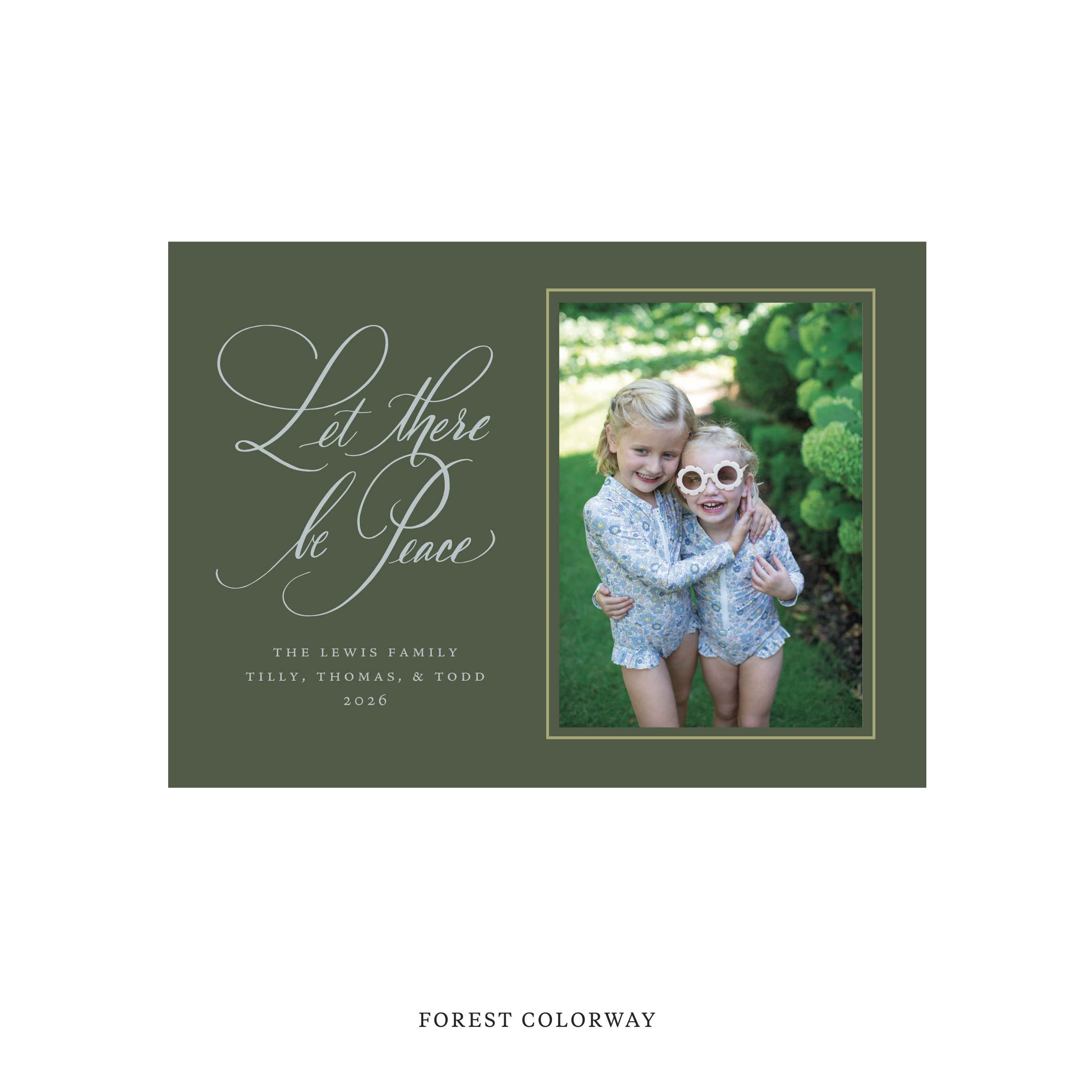 Lewis Classic Flat Print Holiday Card, Medium
