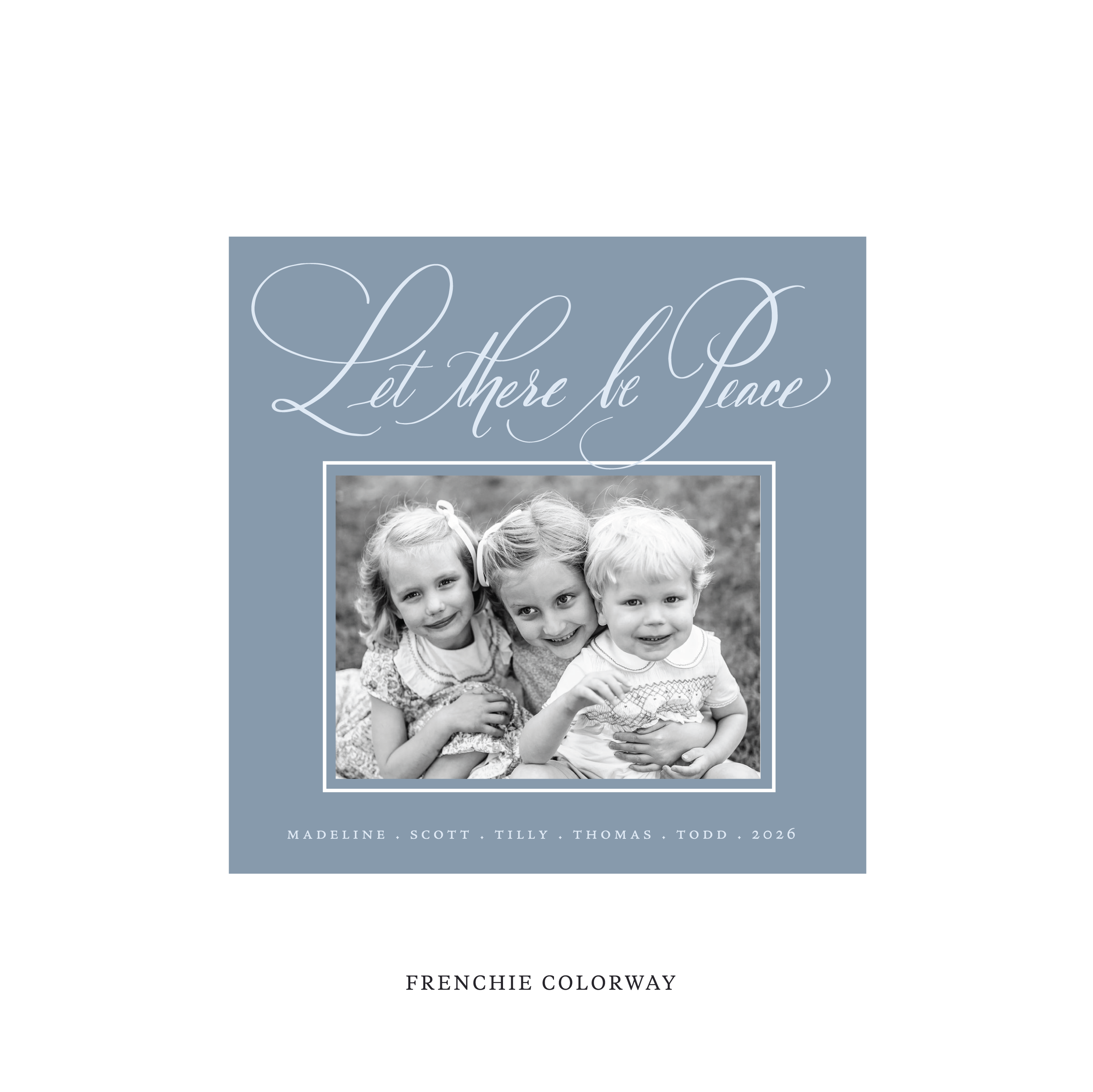 Lewis Classic Flat Print Holiday Card, Square