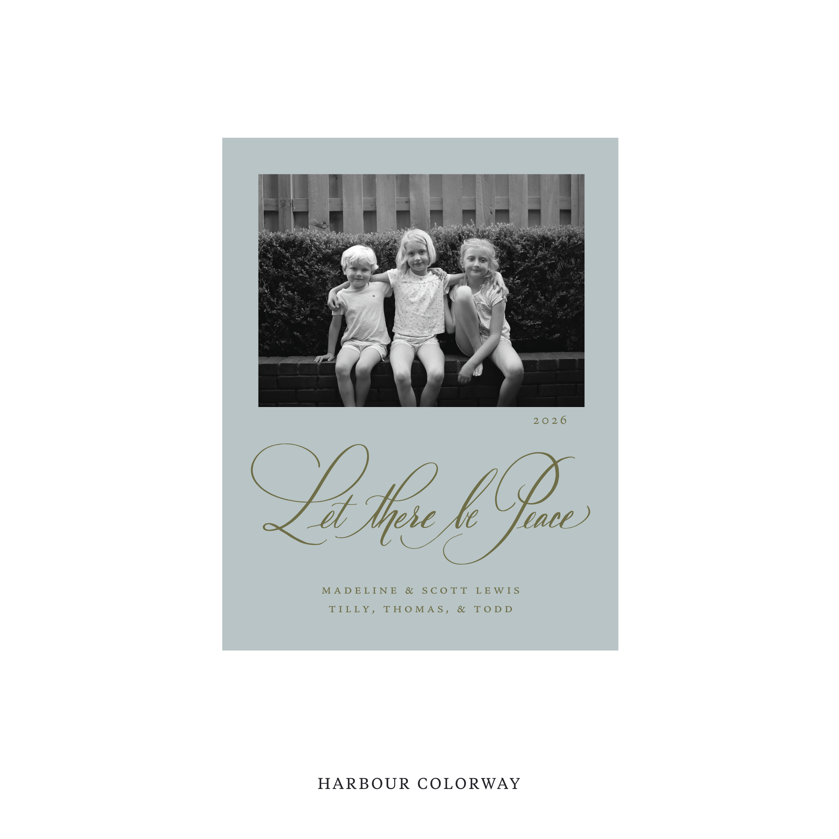 Lewis Classic Flat Print Holiday Card, Small